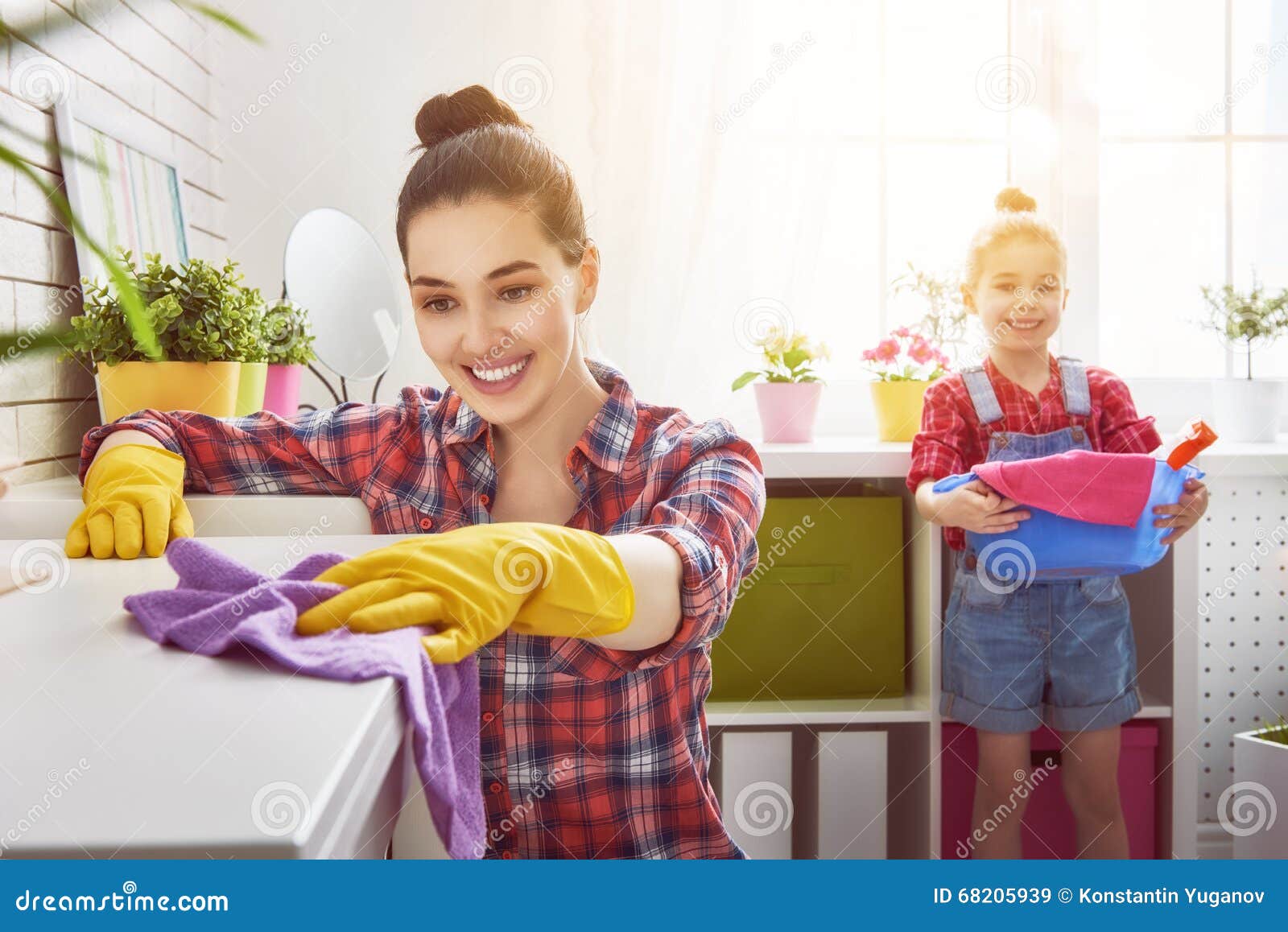 Family cleans the room stock image. Image of family, child 68205939
