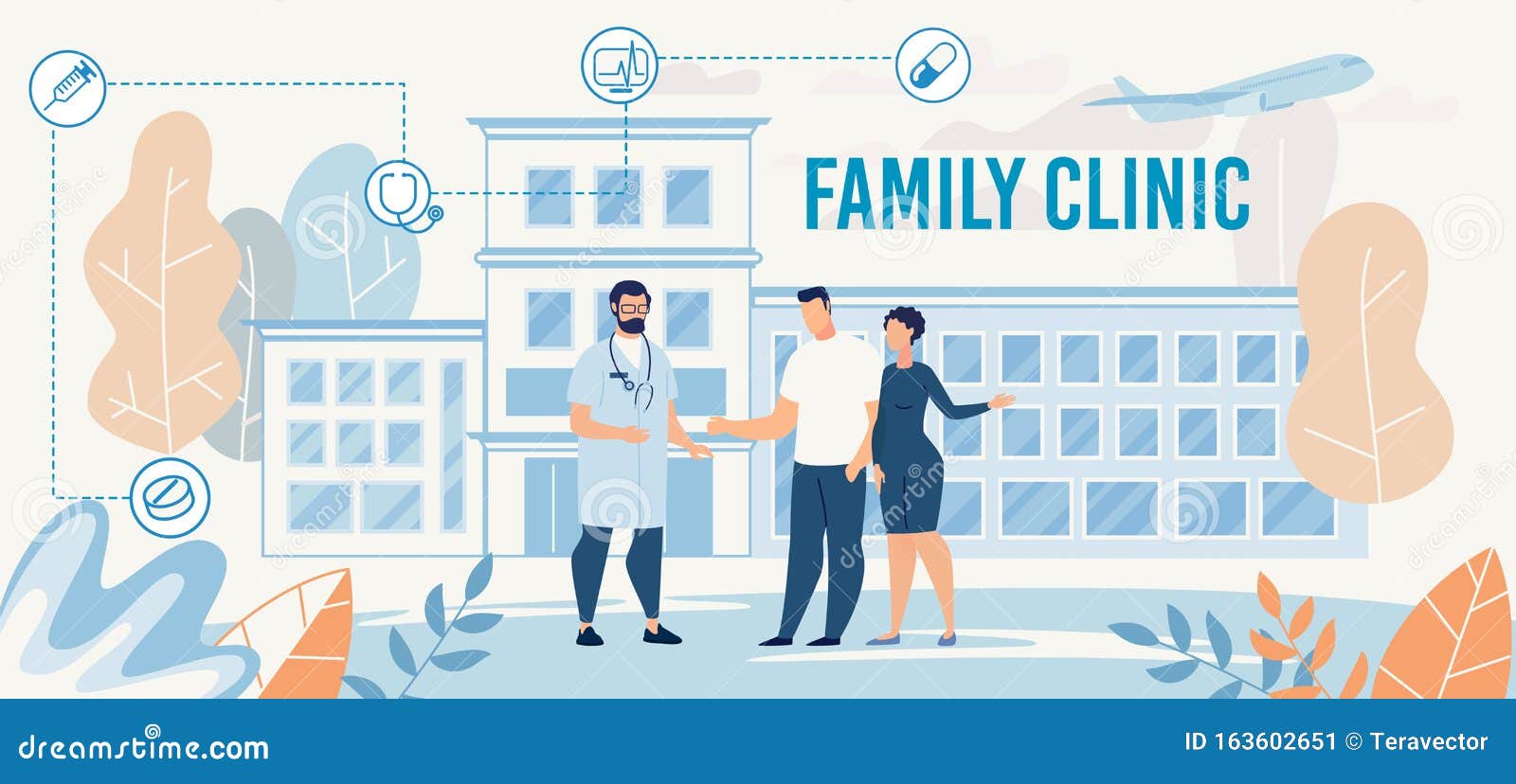 Family Clinic Presentation with Doctor Meet Couple Stock Vector -  Illustration of meeting, diagnosis: 163602651