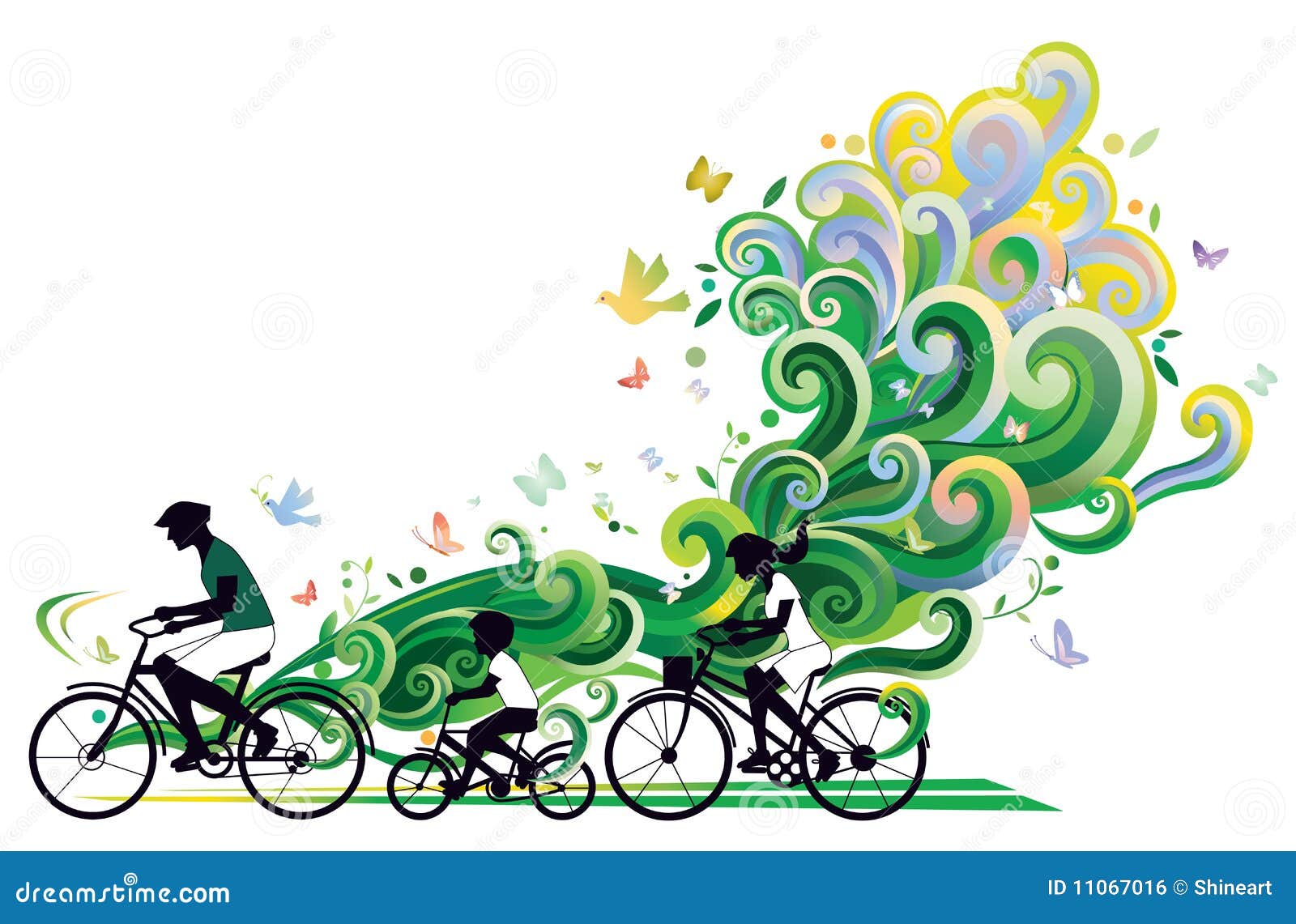 Download Family Cycling Stock Vector Illustration Of Bike Helmet 11067016