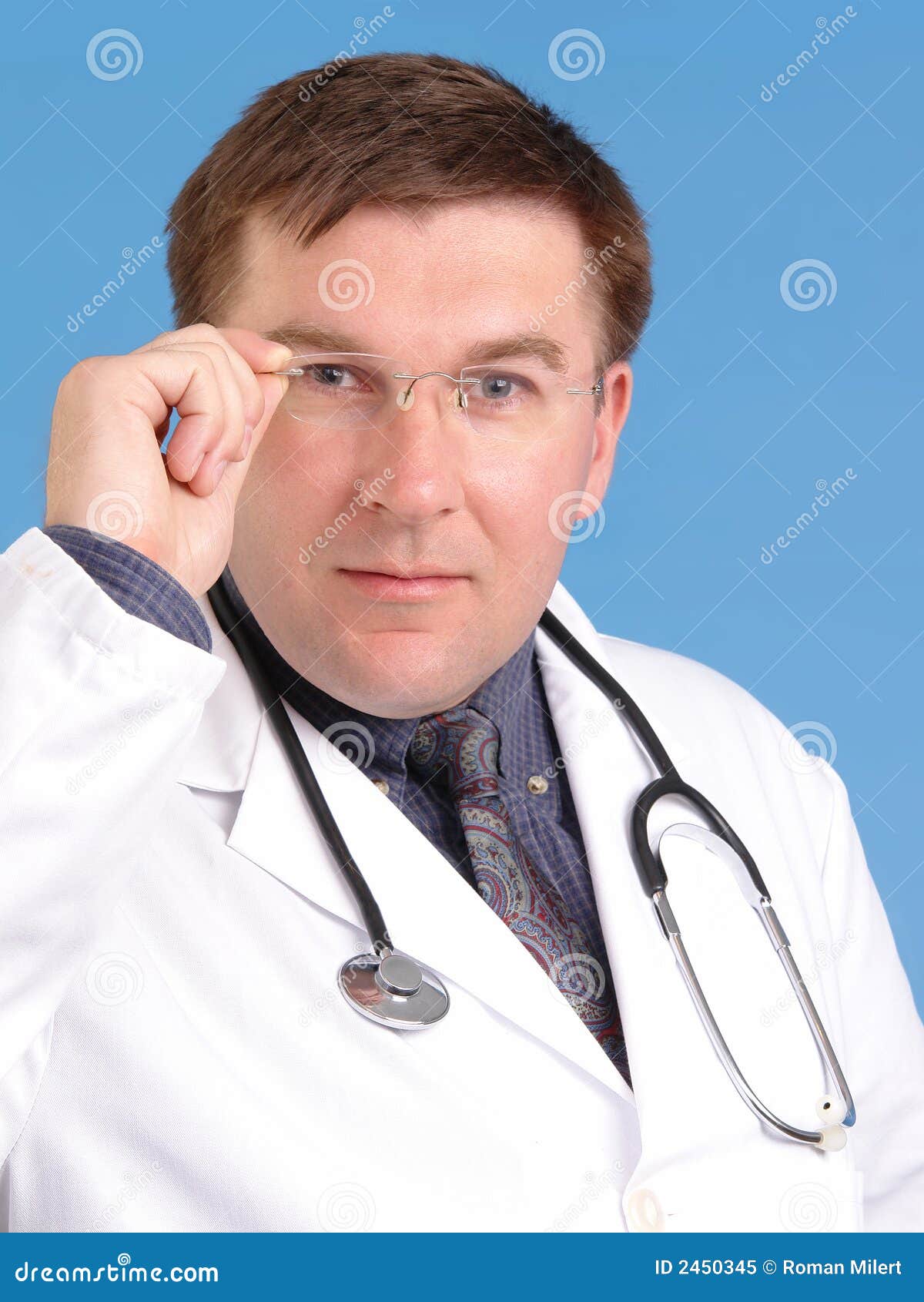 Family Doctor with Stethoscope Stock Image Image of eyeglasses