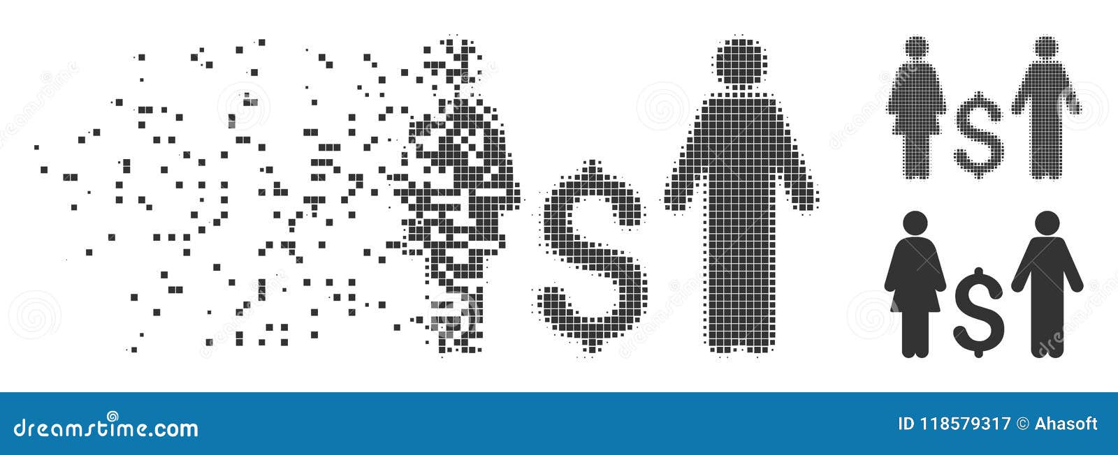 Download Family Dollar Decomposed Pixel Halftone Icon Stock Vector ...