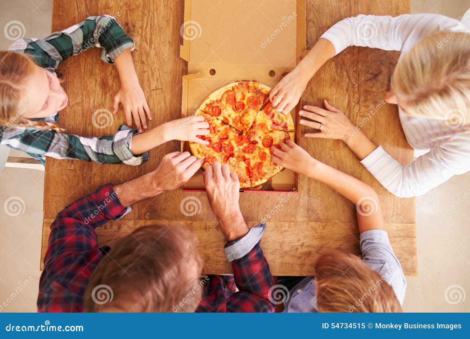 Friends Eating Pizza Together Sharing Platters Stock Photo 1038714430