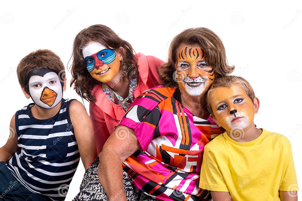 Family face-paint stock image. Image of little, facepainting - 145690709