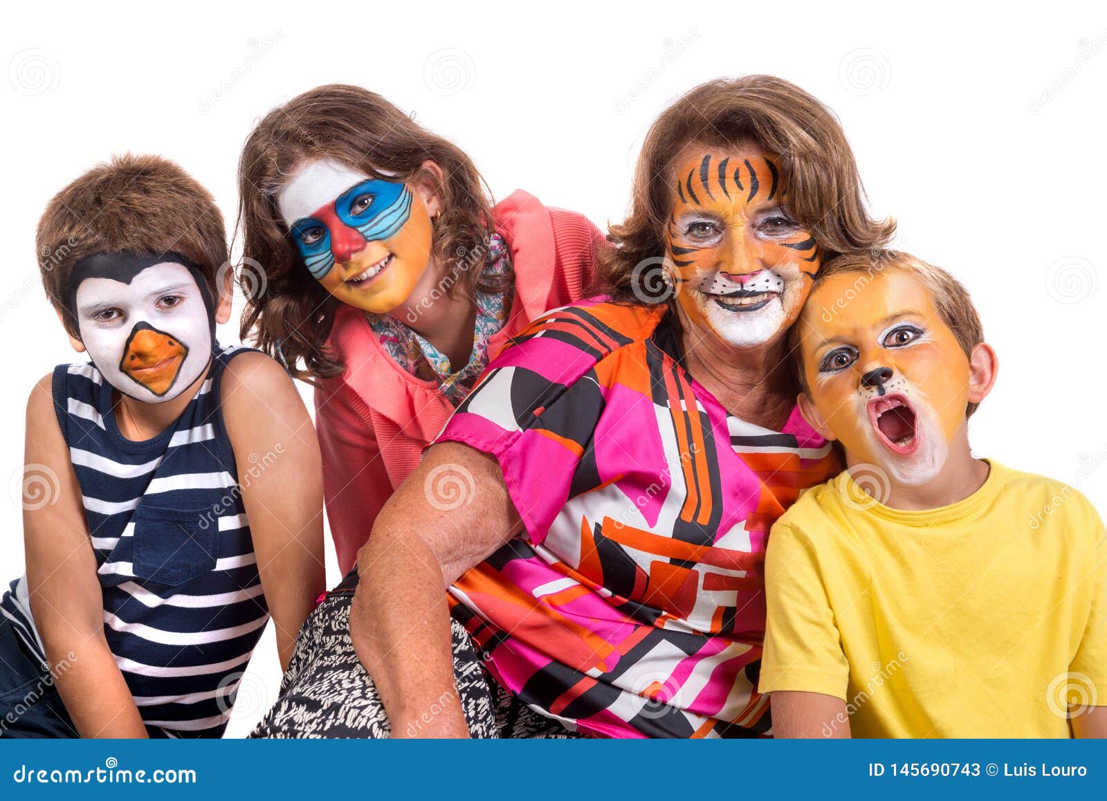 Family face-paint stock image. Image of colors, laughing - 145690743
