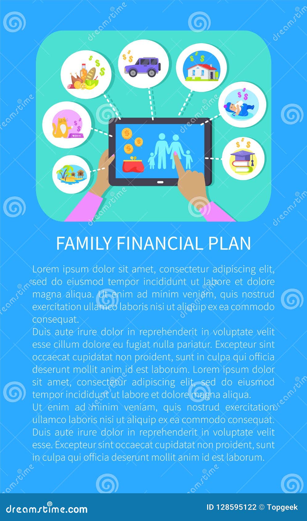 Download Family Financial Plan Tablet Vector Illustration Stock Vector - Illustration of finance, budget ...