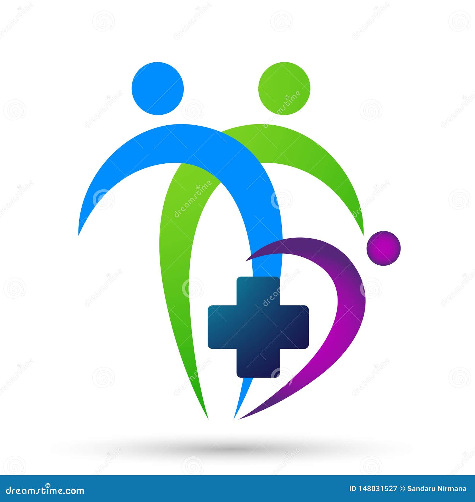 Family Medical Healthy Life Cross Clinic Hands Care Logo Parent Kids ...