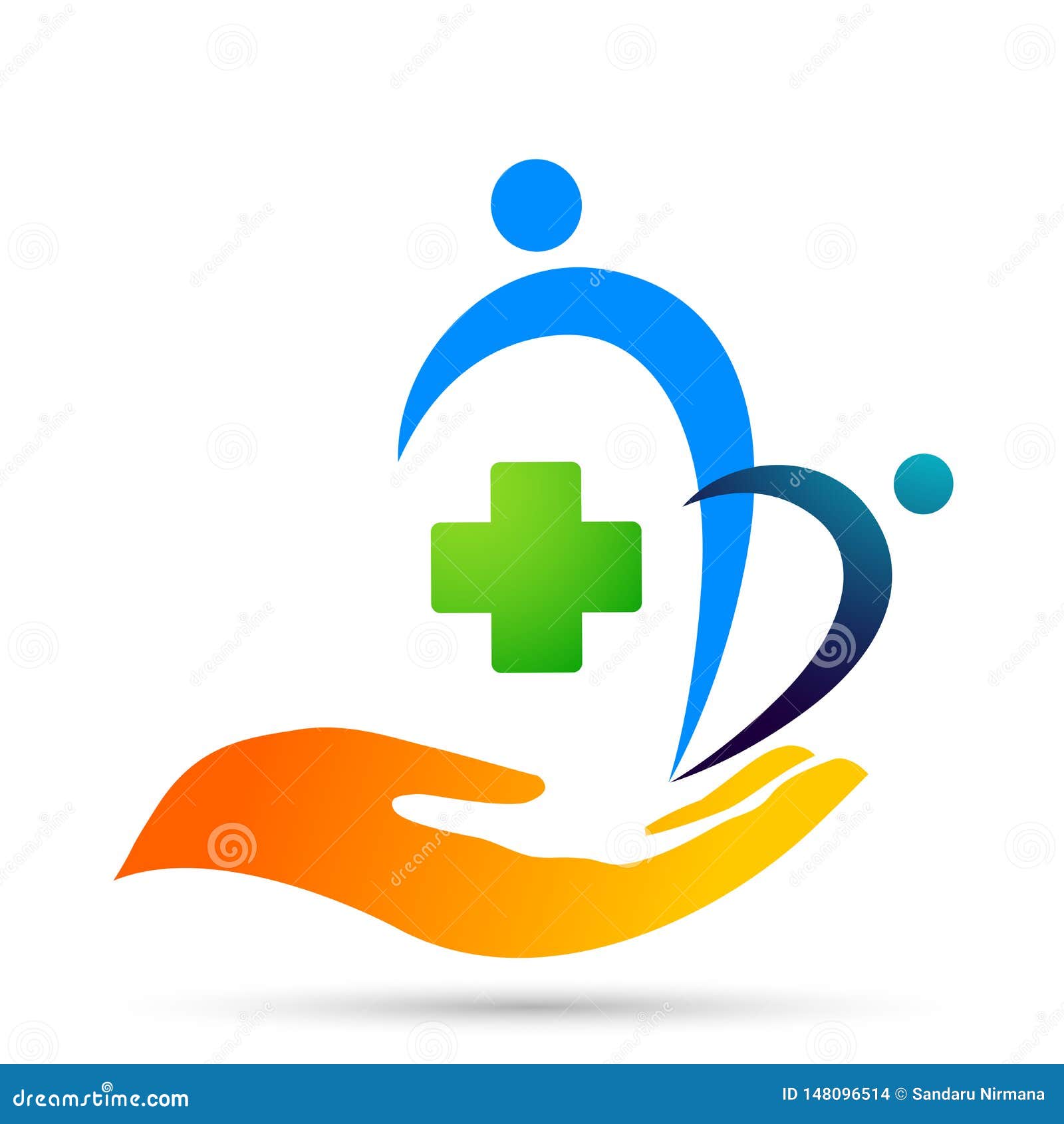Family Medical Healthy Life Cross Clinic Hands Care Logo Parent Kids ...