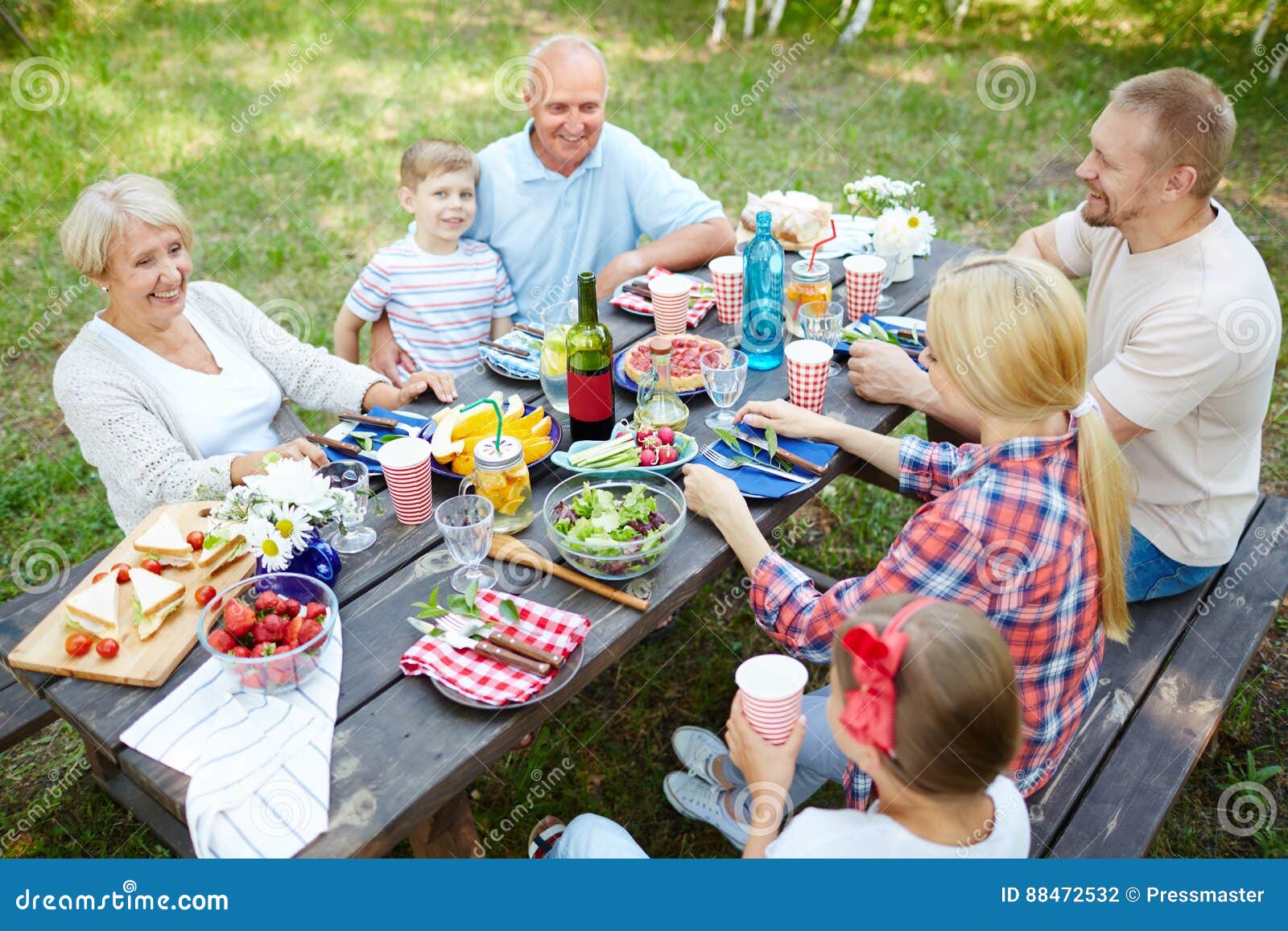 Family Hangout Stock Photo Image Of Eating Table Natural