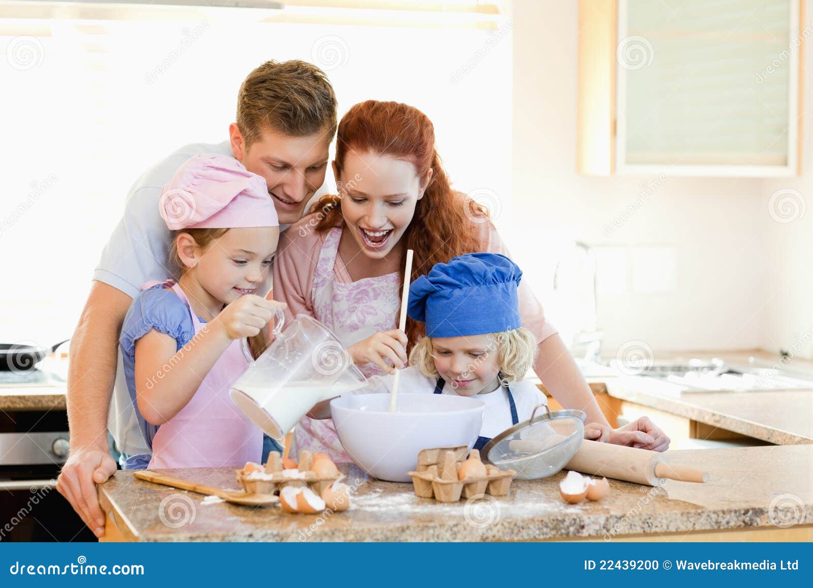 Family Having a Great Time Baking Together Stock Photo - Image of cake