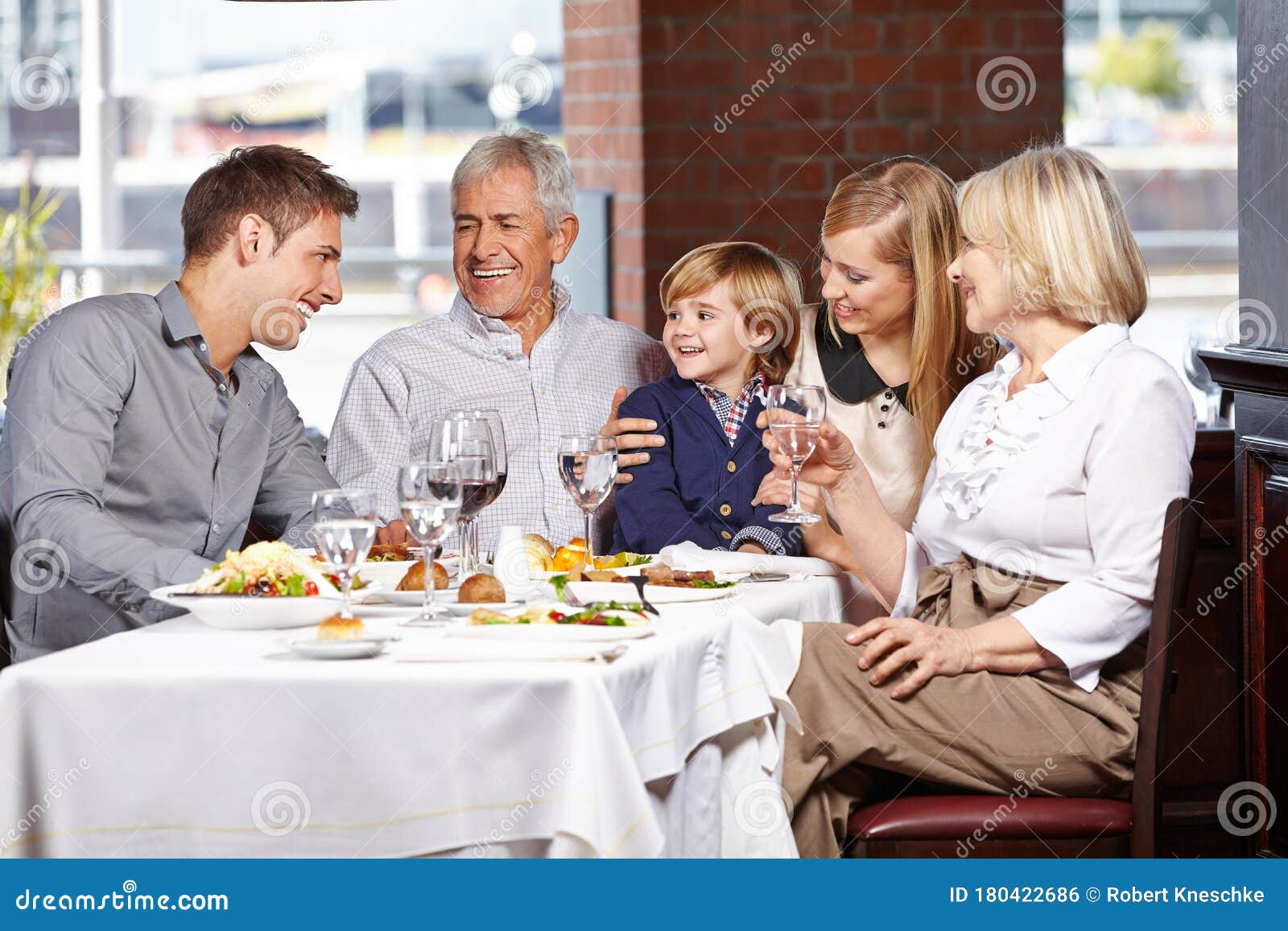 Family Having Lunch in the Restaurant Stock Photo - Image of gastronomy