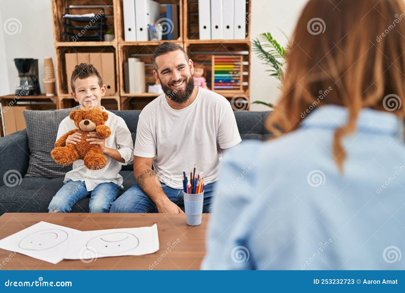 Family Having Psychology Session at Psychology Center Stock Image