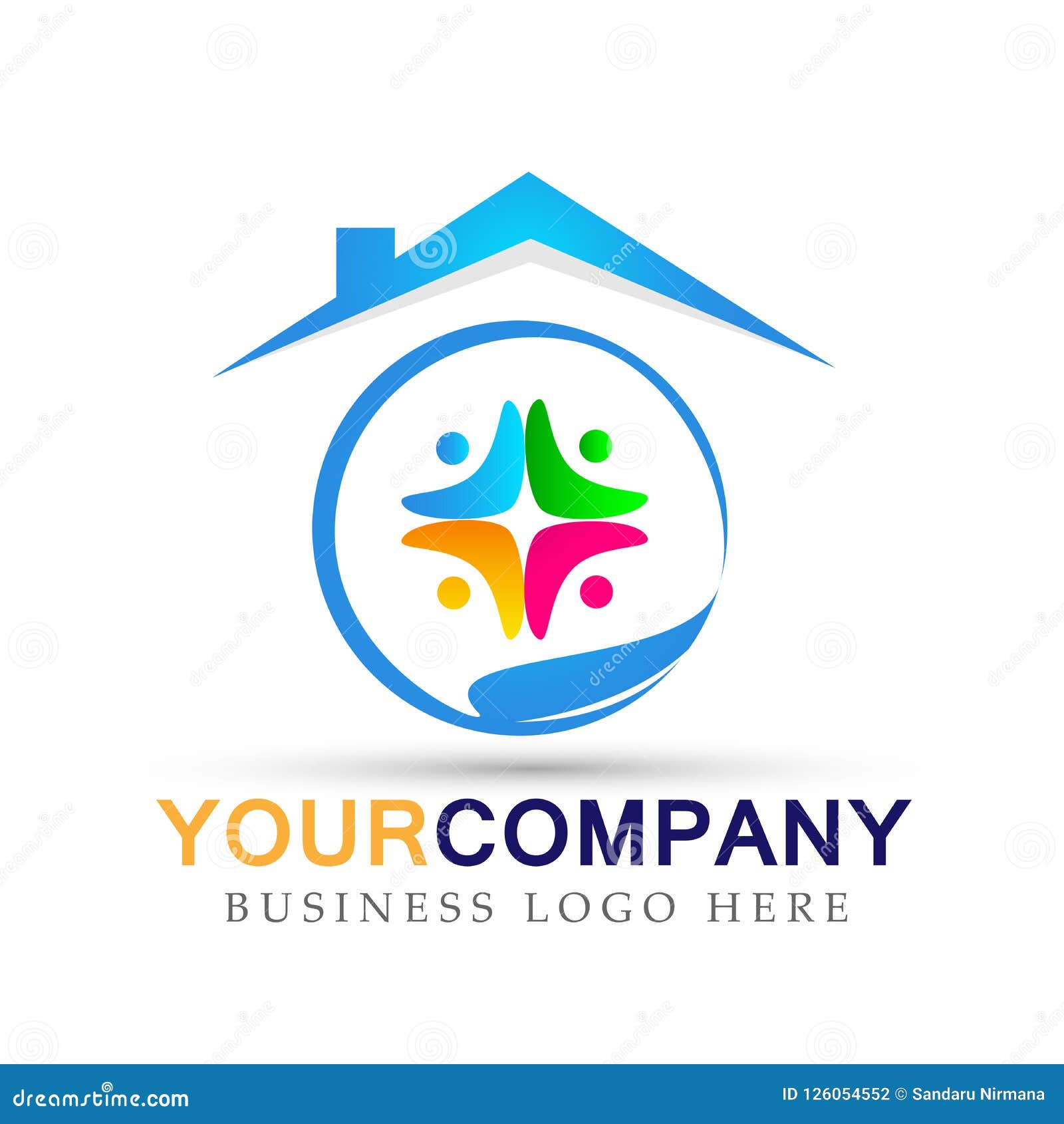 Family Home House Care People Union Happy Logo Icon On White Background ...