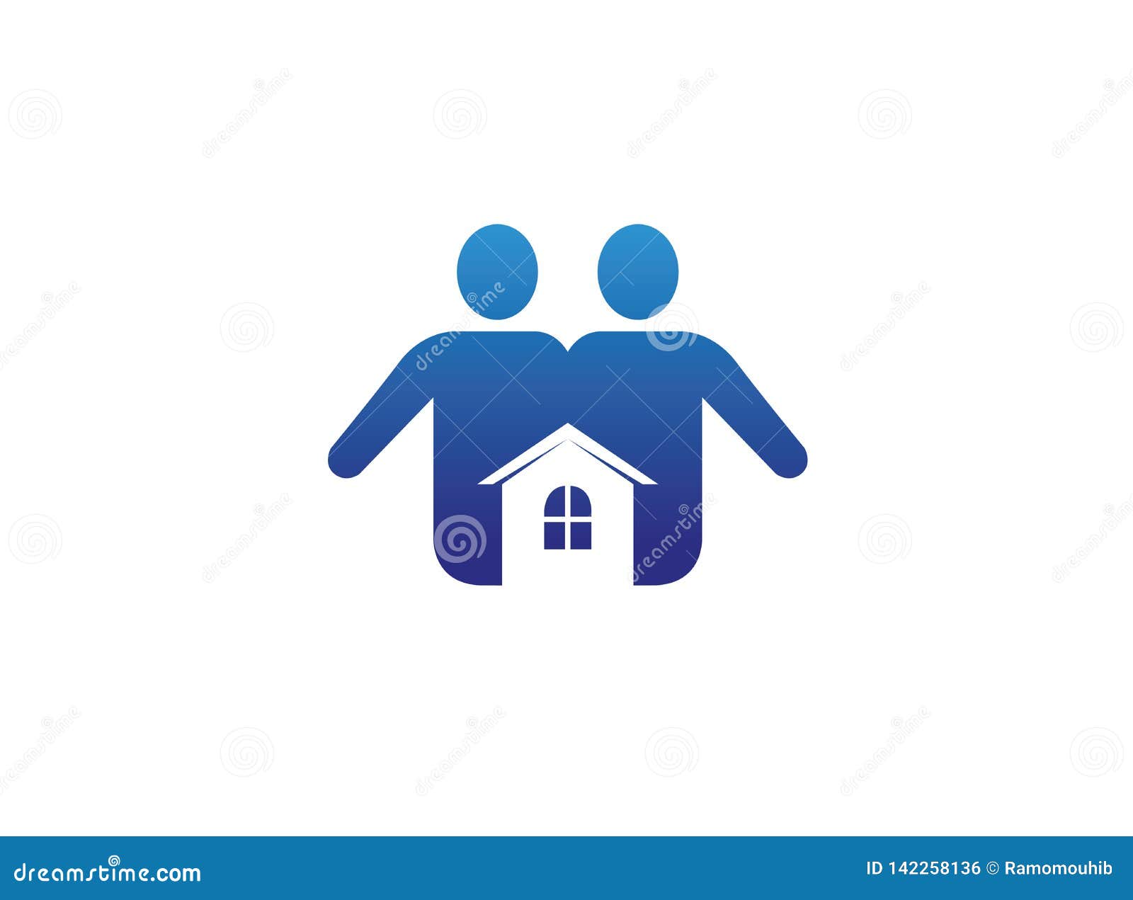 Family House Care A Couple With A Small Home Logo Stock Illustration ...