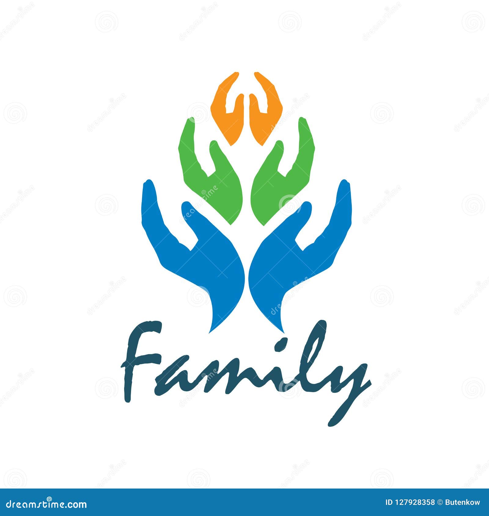 Download Family Icon In The Form Of Hands. Vector Illustration Stock Vector - Illustration of handprint ...