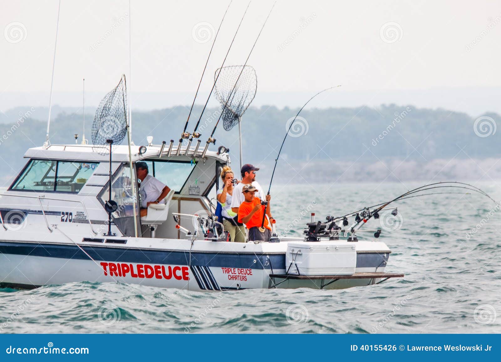 Family On Lake Ontario - Charter Boat Fishing Salmon 