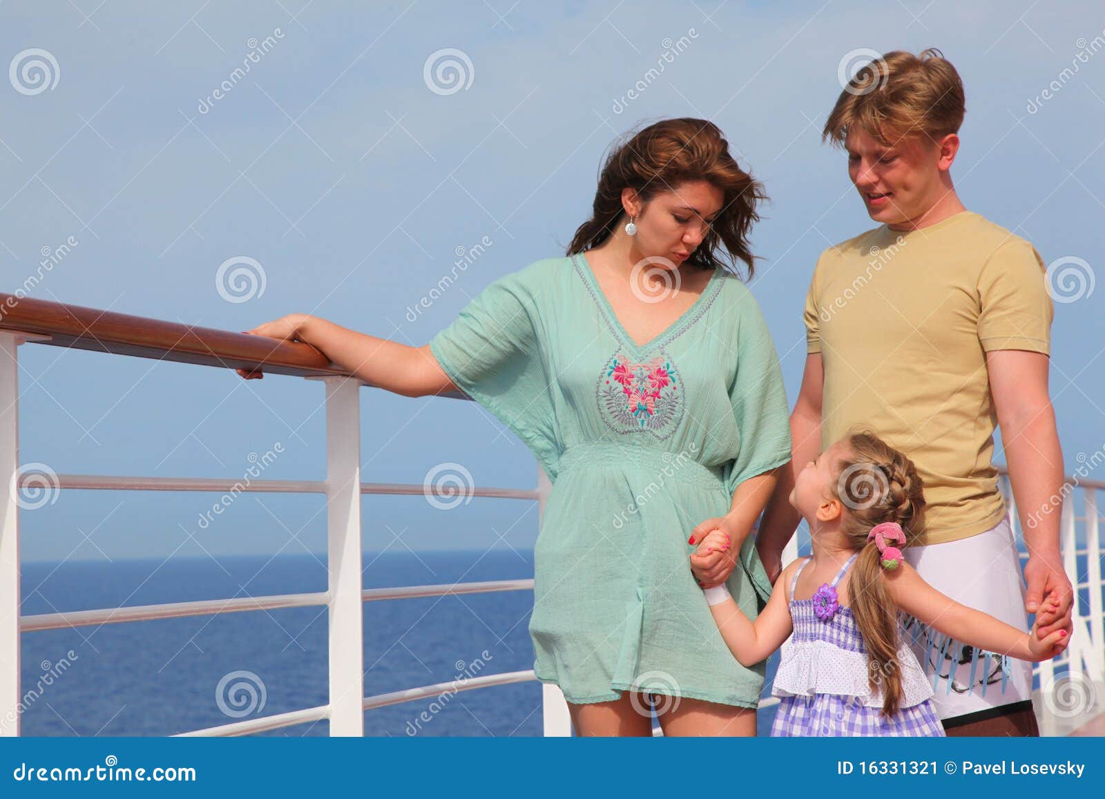 family leisure with children at sea on yacht