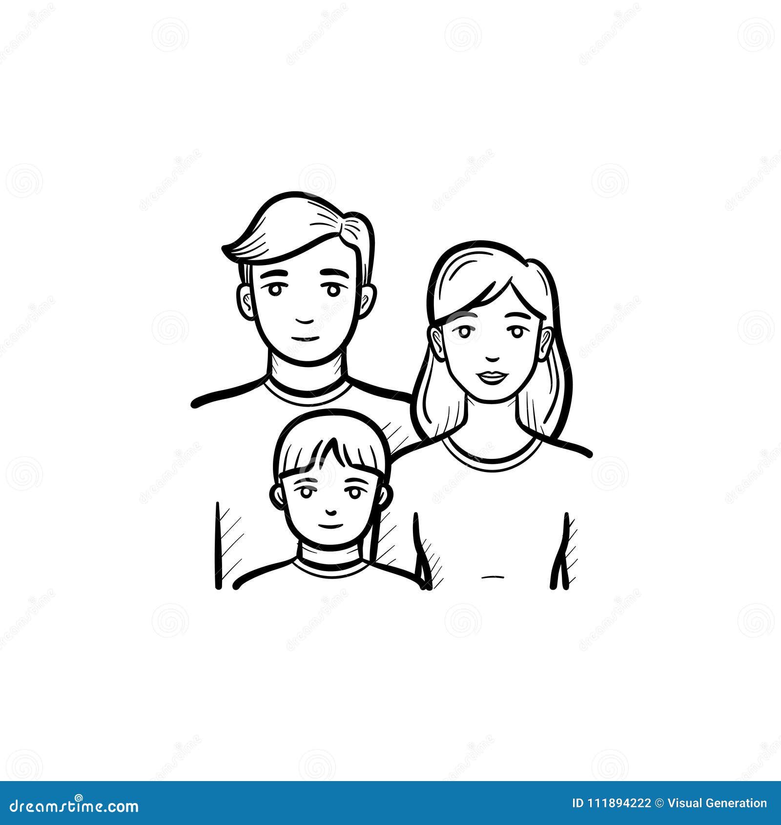 Premium Vector  Vector sketches contours people family