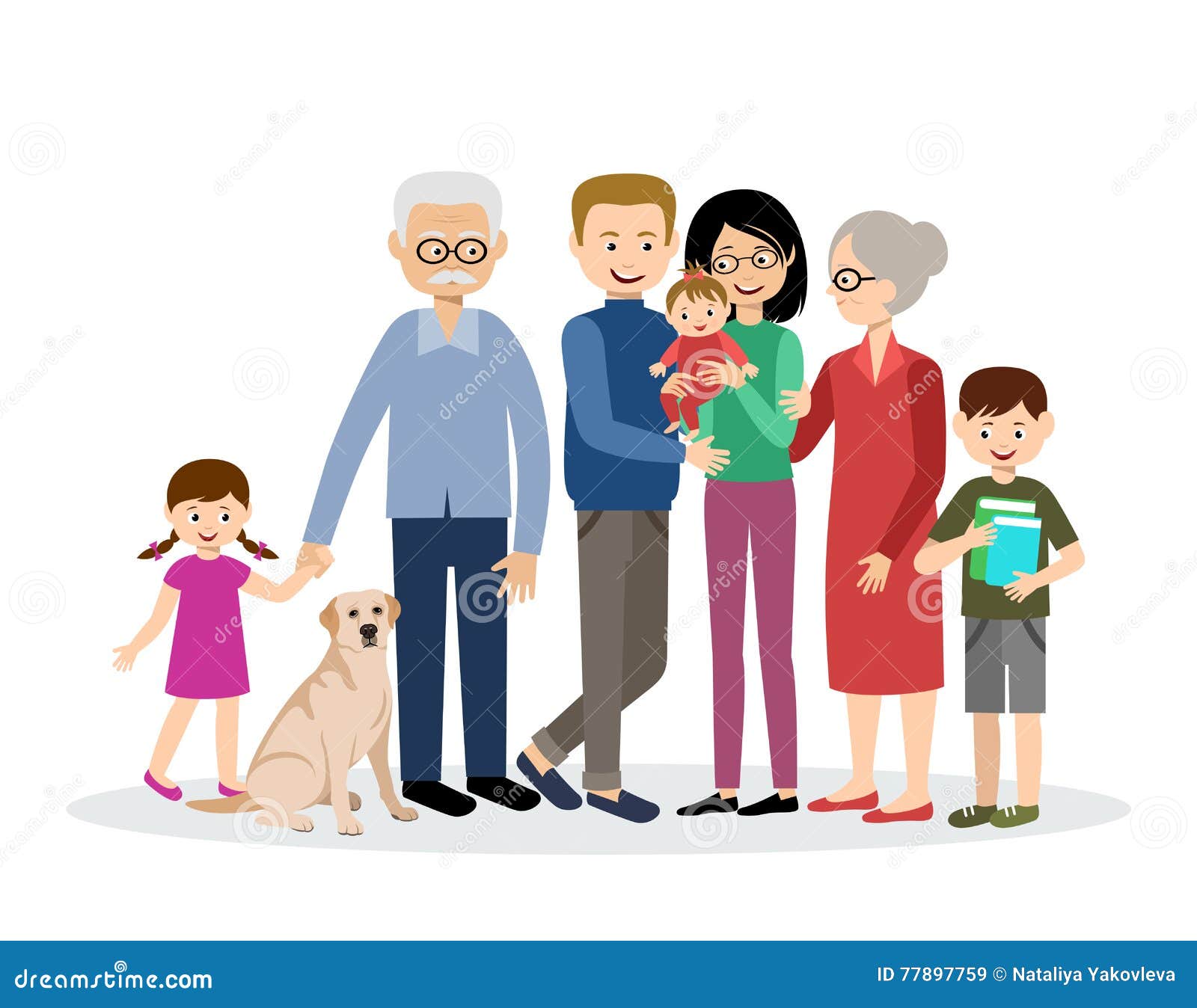 Family stock vector. Illustration of grandmother, granddaughter - 77897759