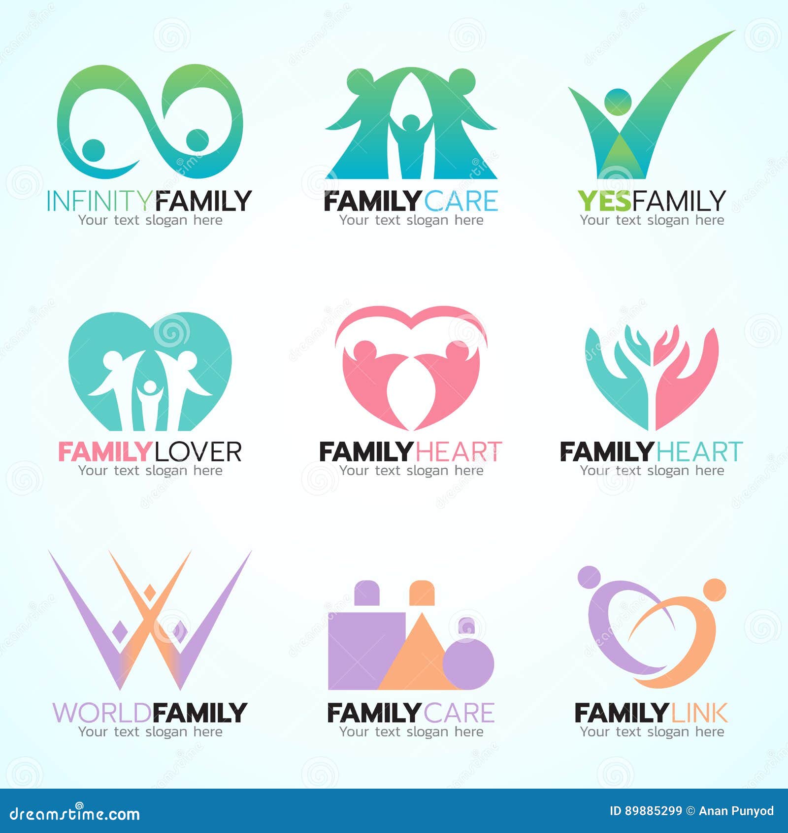 Family and People Concept Logo Vector Set Design Stock Vector ...