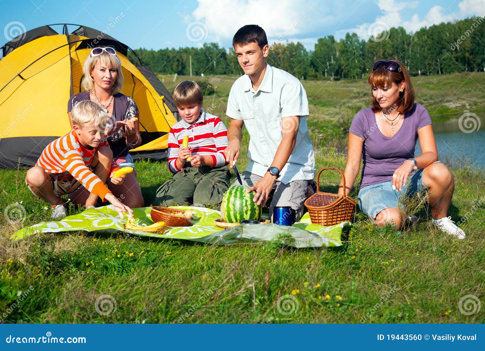 Family picnic stock photo. Image of meat, park, countryside - 19443560
