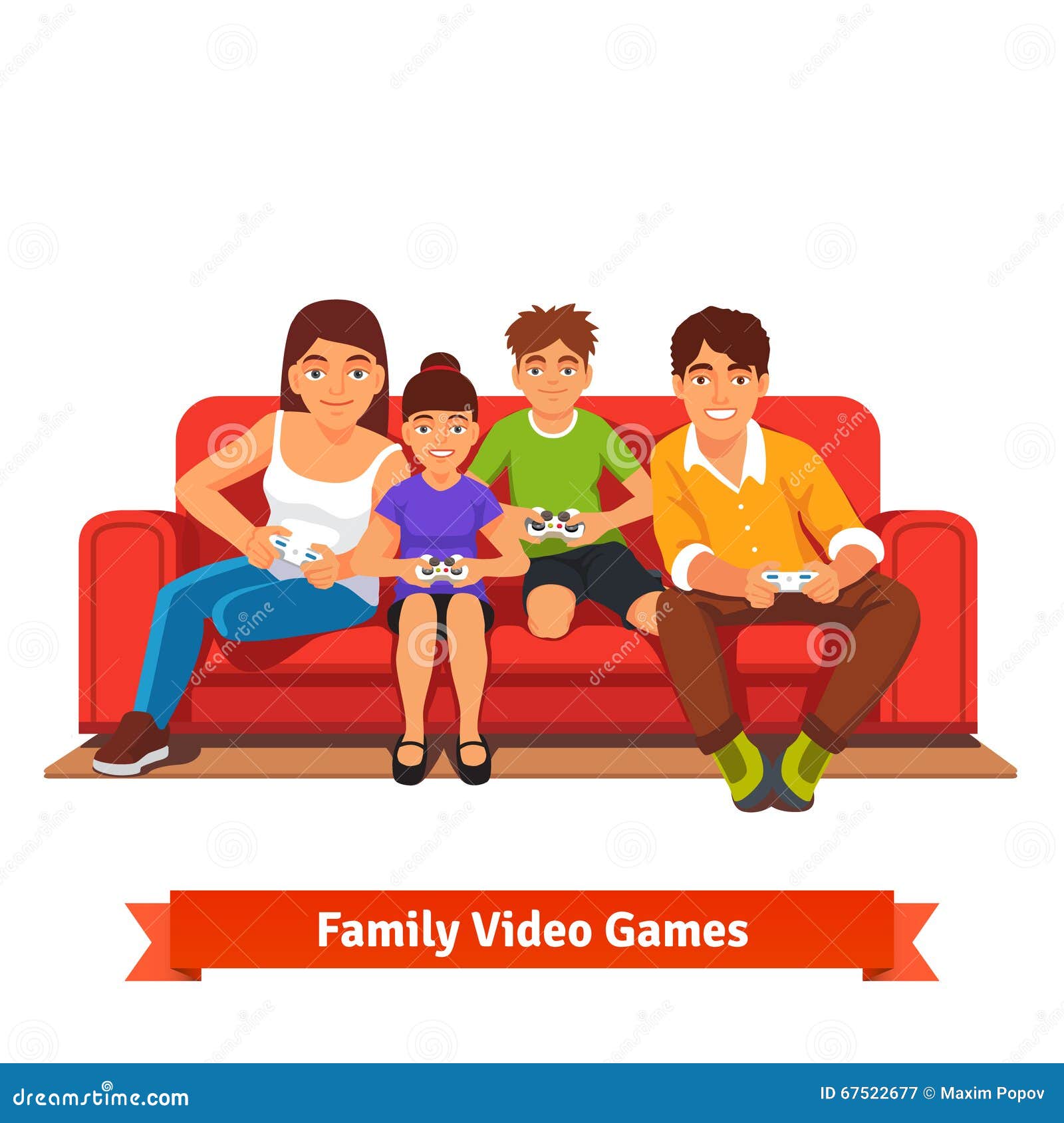 Family Video Games Cliparts, Stock Vector and Royalty Free Family