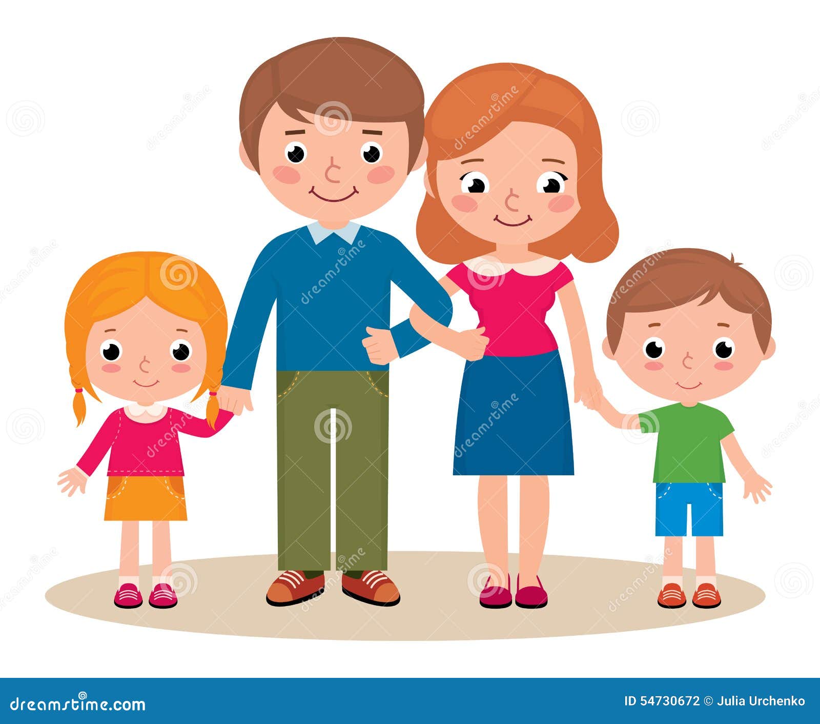 Family Portrait of Parents and Their Children Stock Vector - Illustration  of bonding, people: 54730672