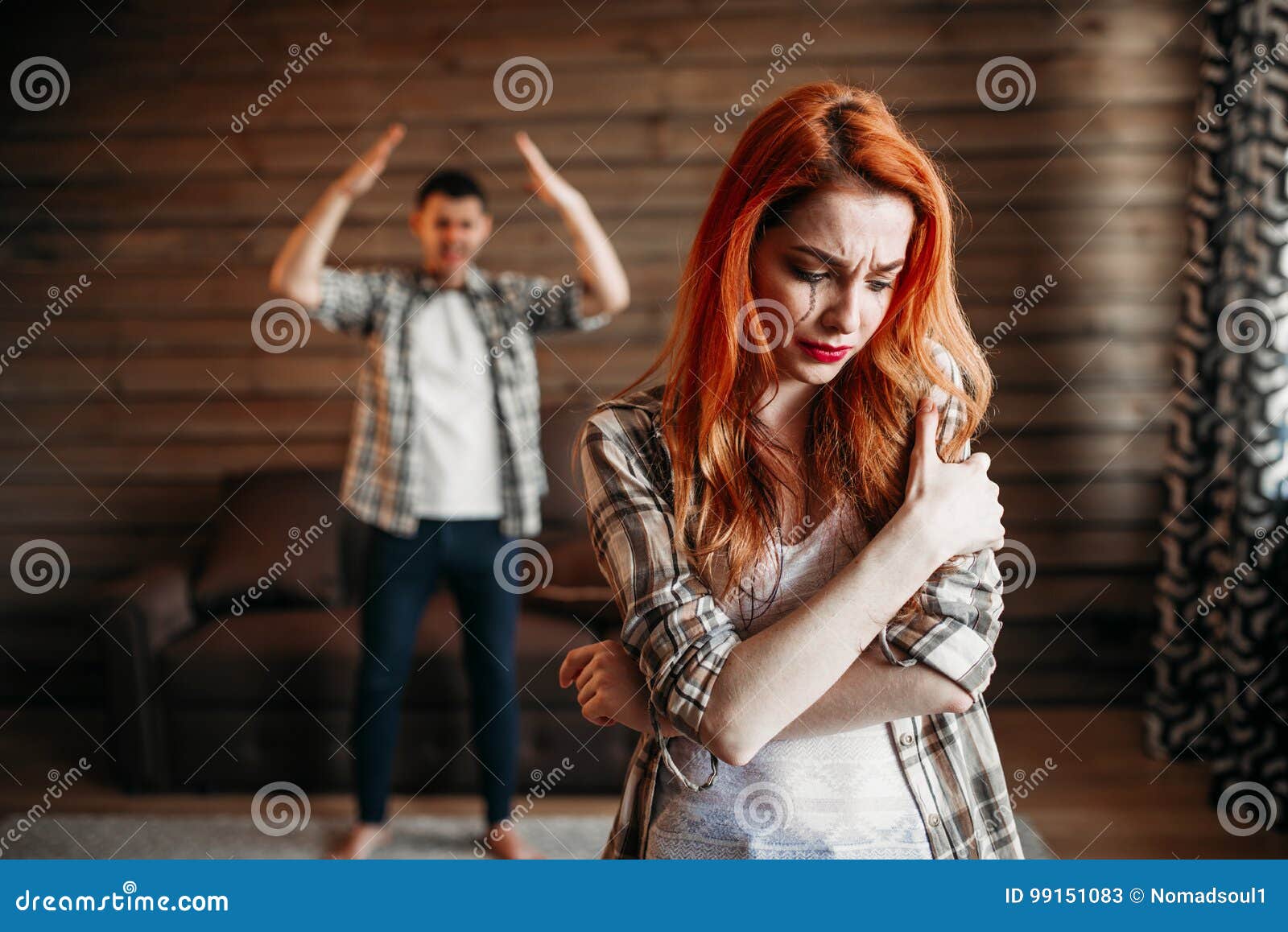 Family Quarrel, Couple in Conflict, Woman Crying Stock Image - Image of ...