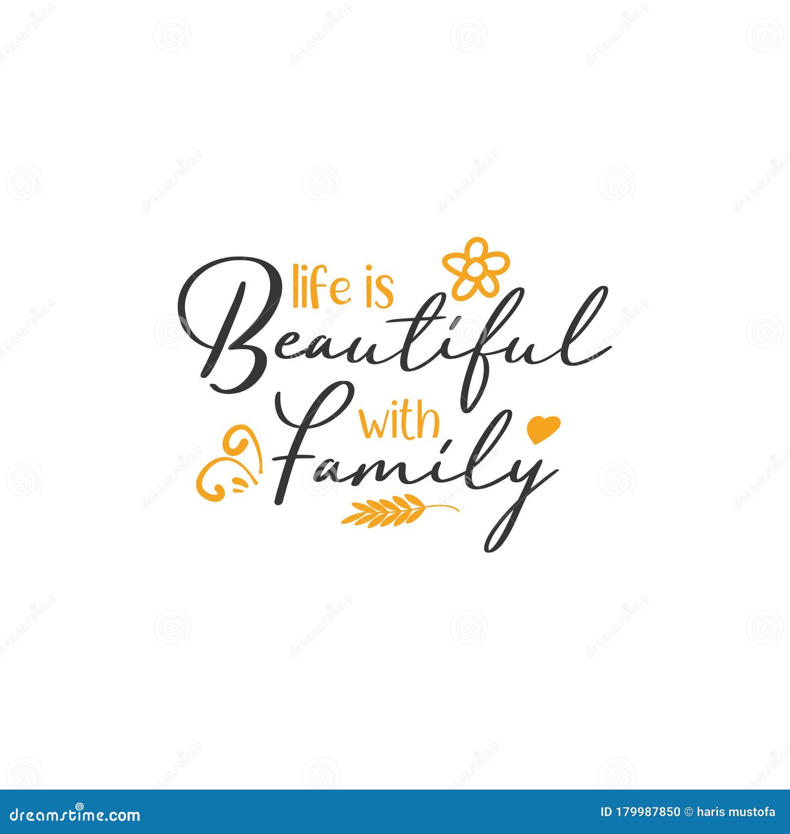 Download Family Quote Lettering Typography. Life Is Beautiful With ...