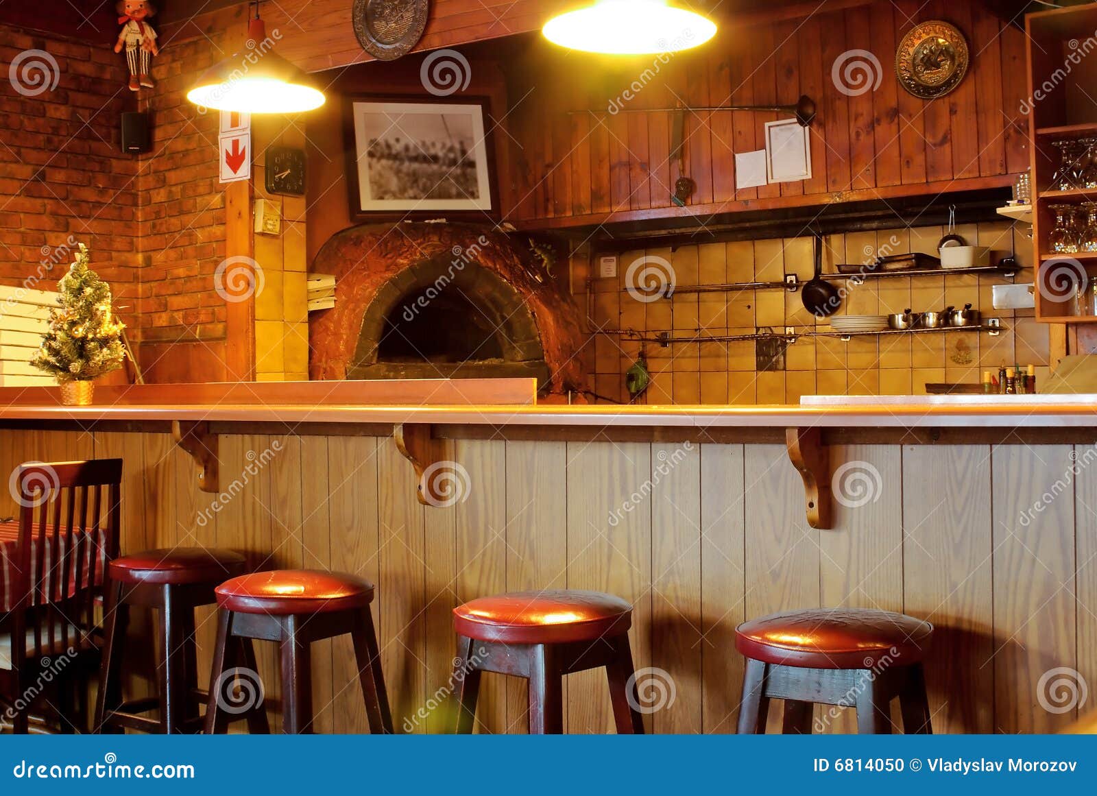 Family Restaurant Interior Bar Counter Kitchen Stock Photo