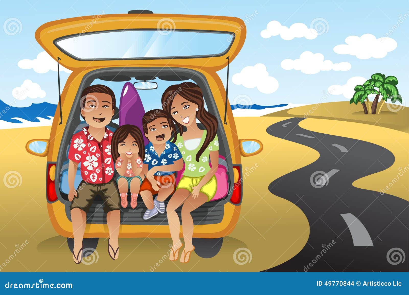 Download Family on a road trip stock vector. Image of holiday ...