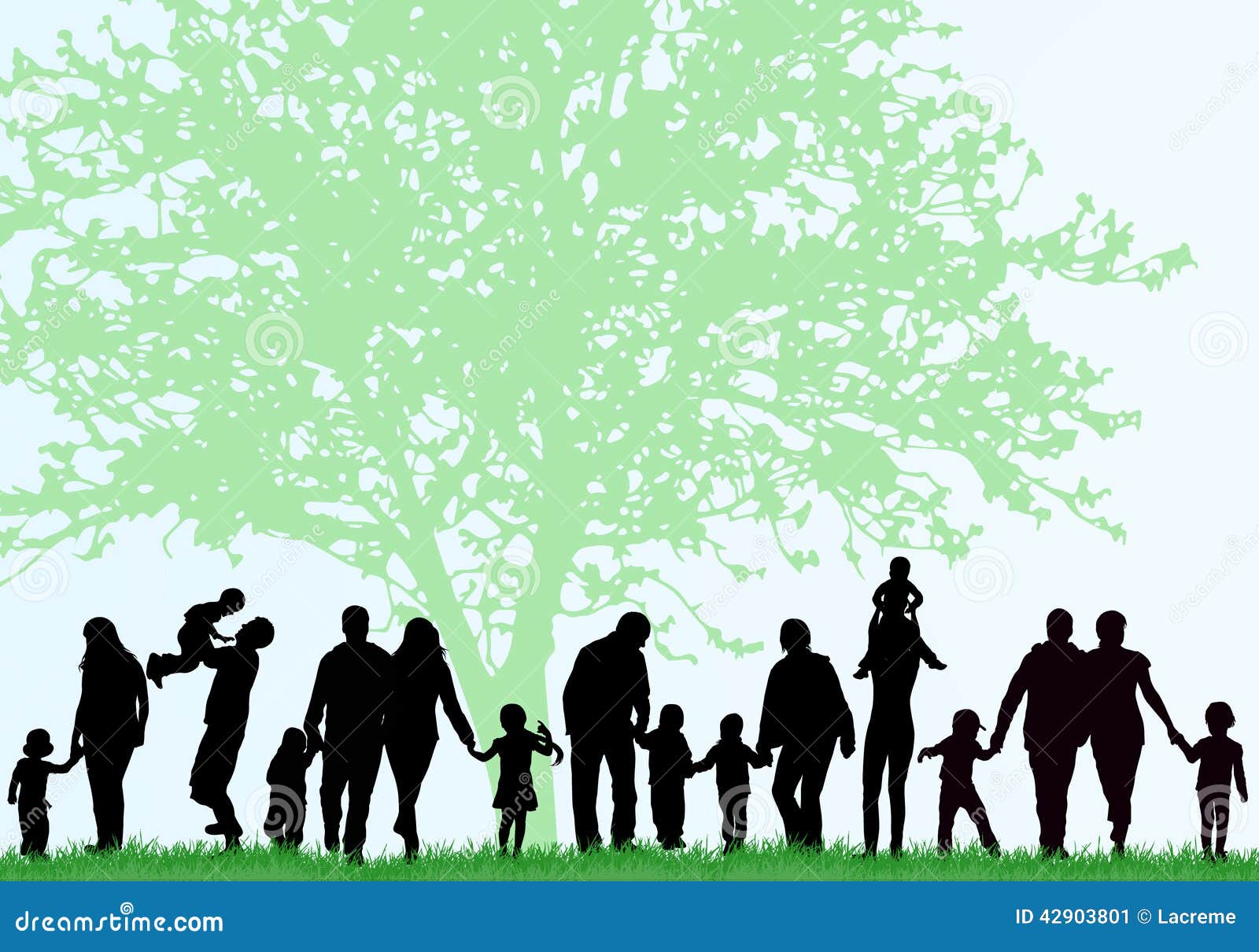 Family silhouettes stock vector. Illustration of group - 42903801