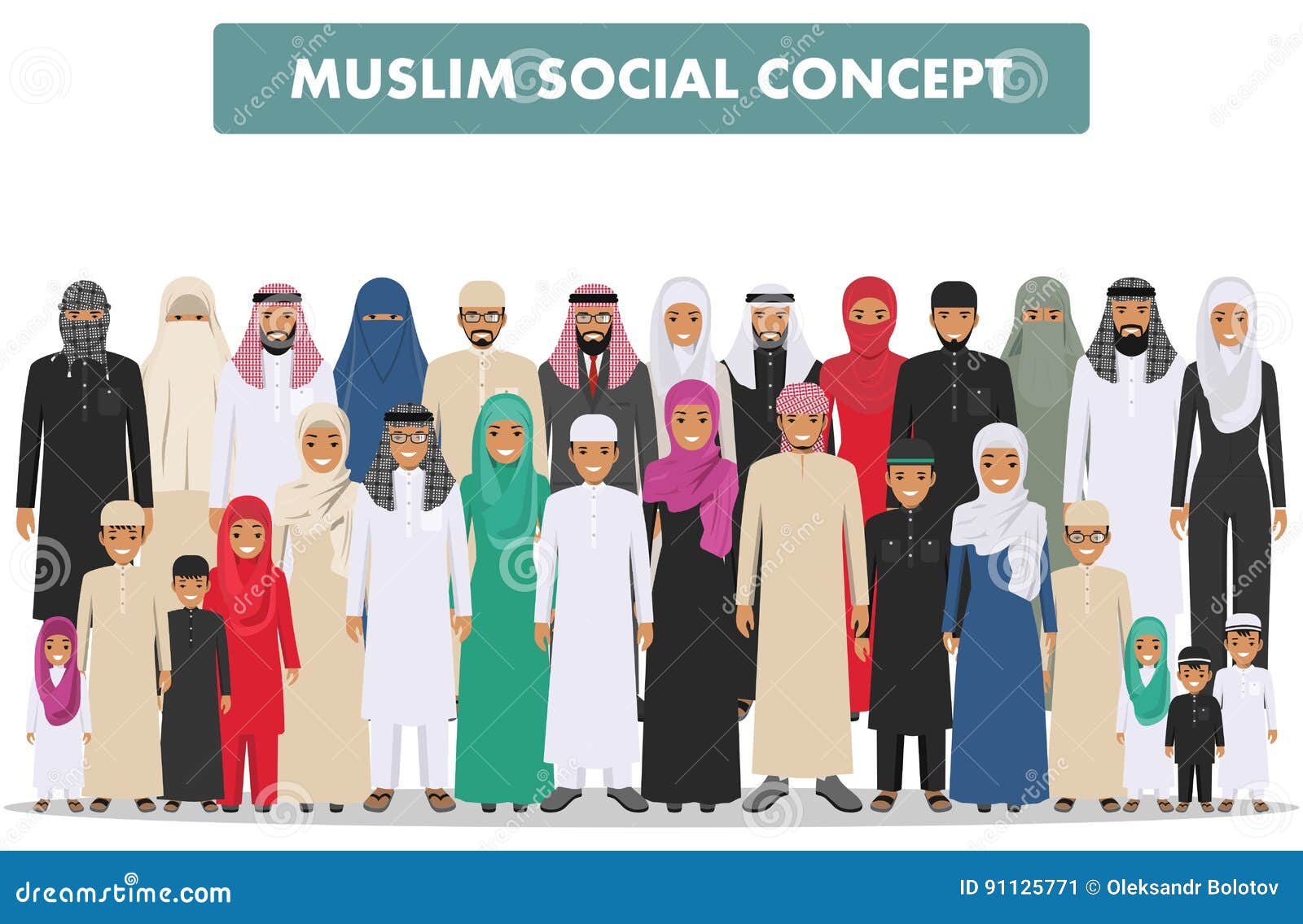 Family And Social Concept. Arab Person Generations At 