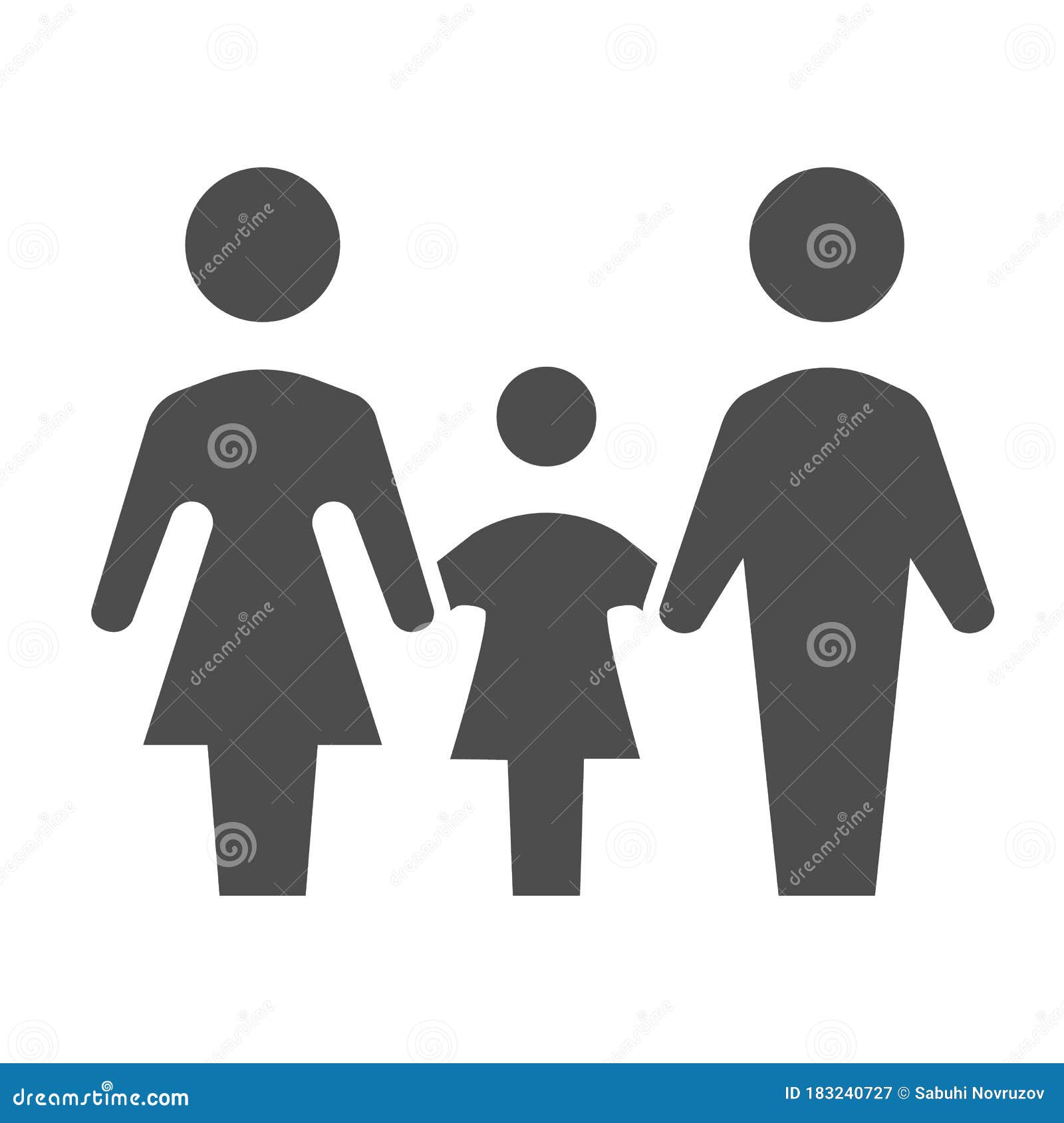 Family Solid Icon 1st June Children Protection Day Concept Mother Father And Daughter Sign On White Background Stock Vector Illustration Of Logo Parent