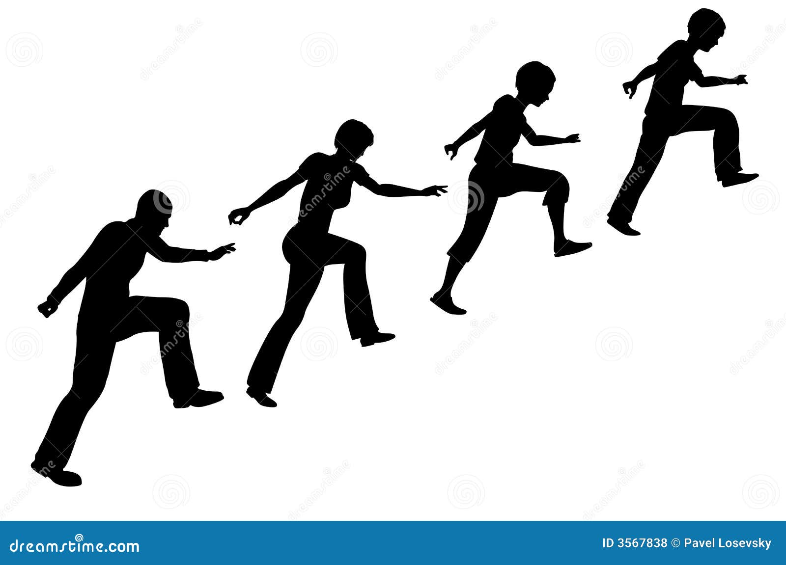 Family On Stair Silhouettes Royalty Free Stock Photos Image 3567838