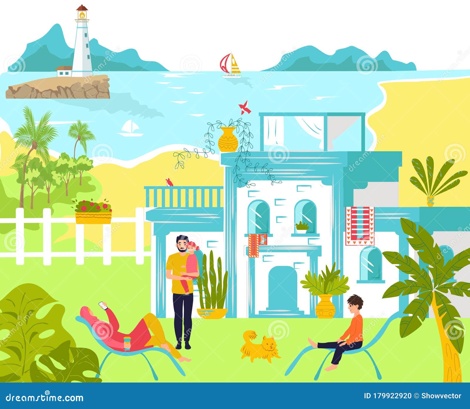 cartoon cartoon summer resort cartoon cartoon summer resort