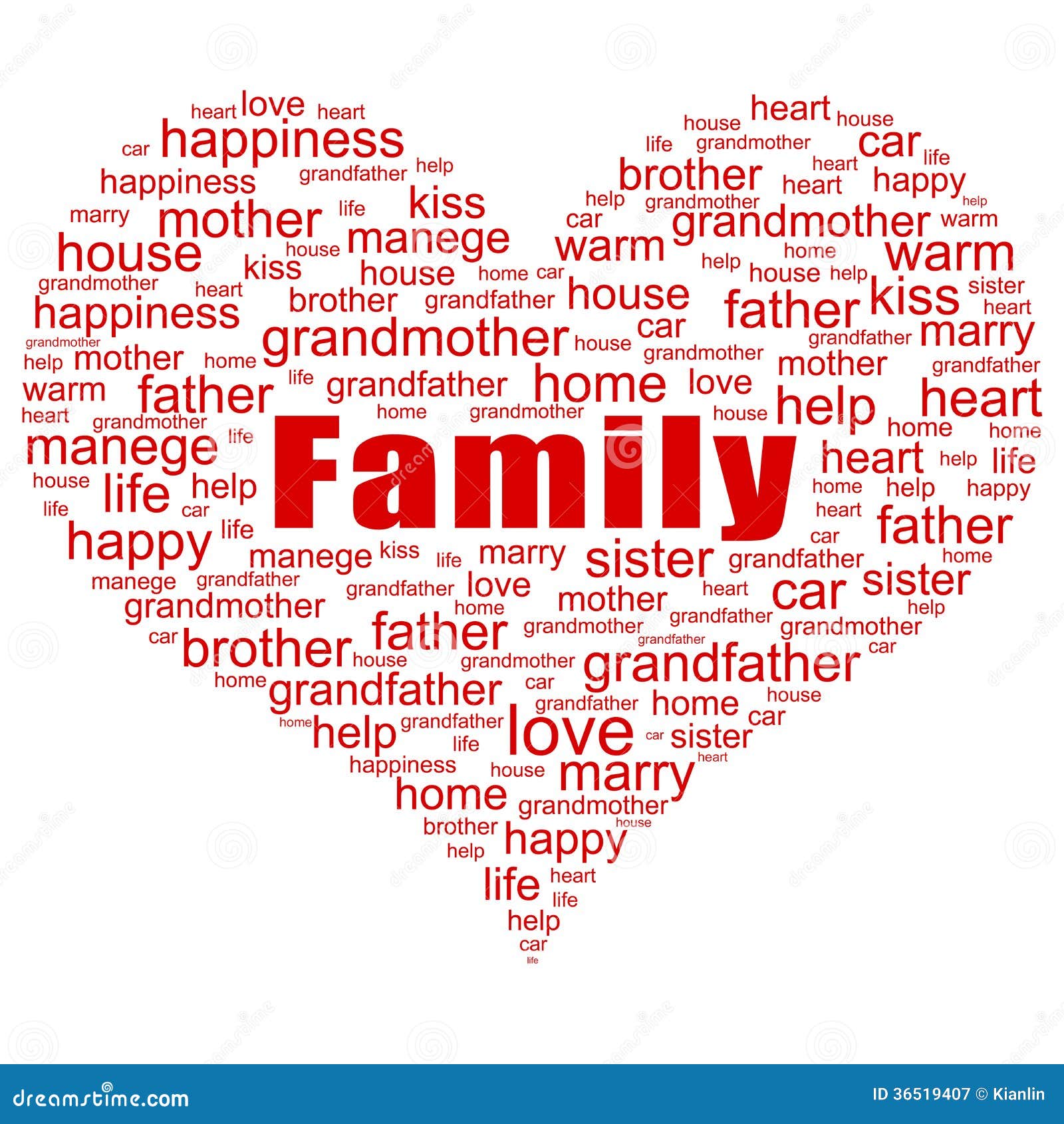 Family Tag Cloud stock illustration. Illustration of happiness 36519407