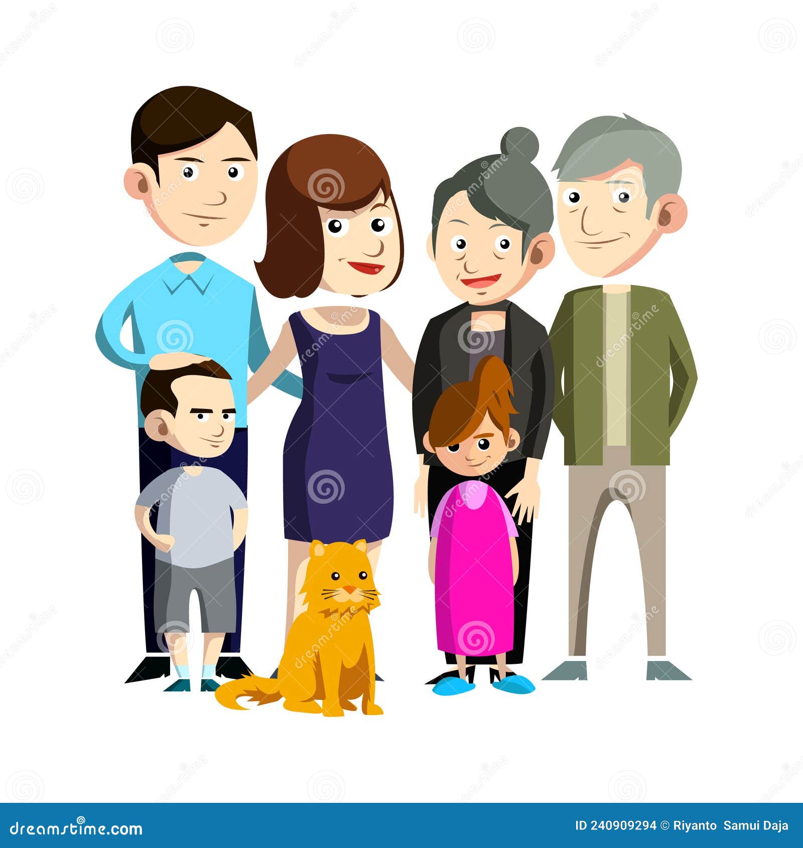Family Reunion Color Illustration Design Stock Vector - Illustration of ...