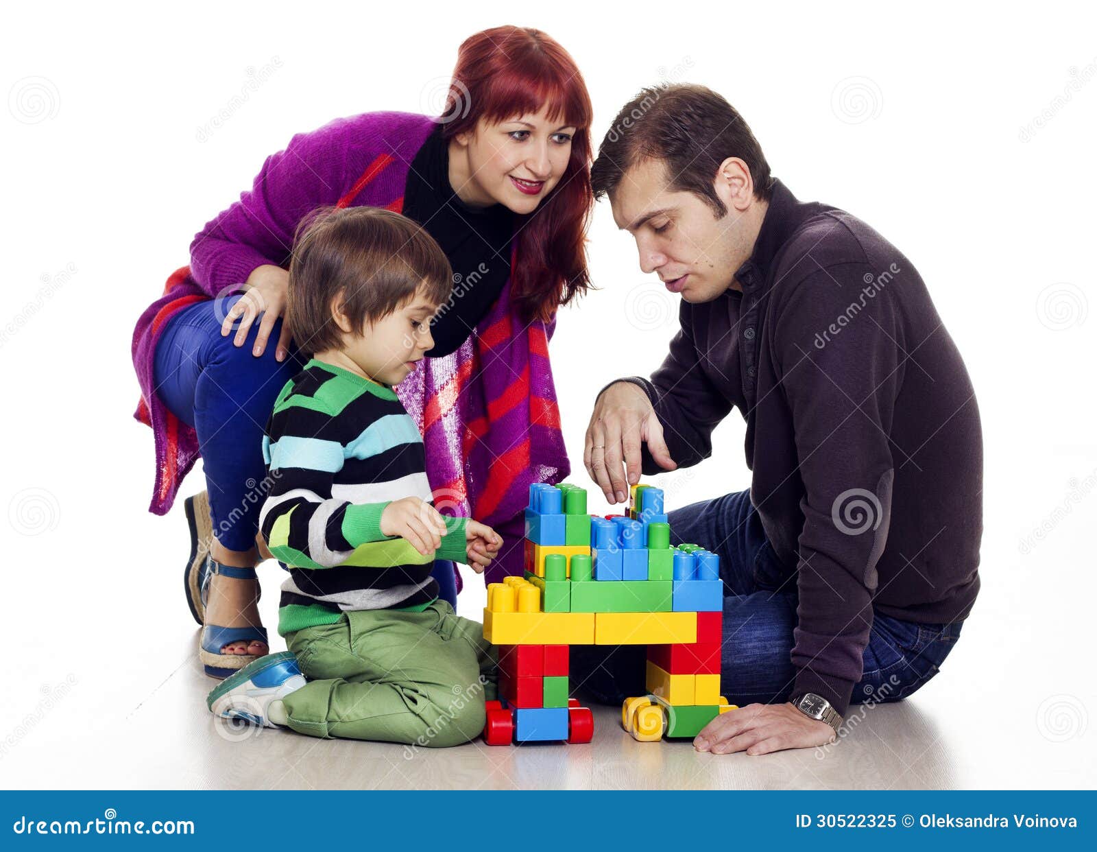 Download Family Of Three Playing Lego Royalty Free Stock Photo ...