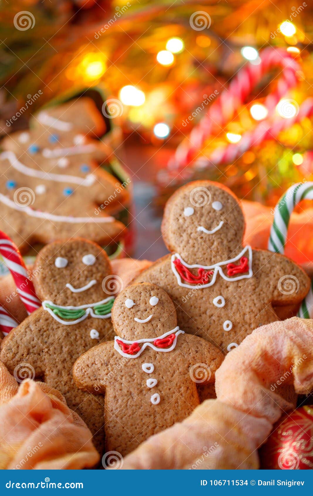 Family Traditional Holiday. Christmas Ginger Men. Postcard for ...