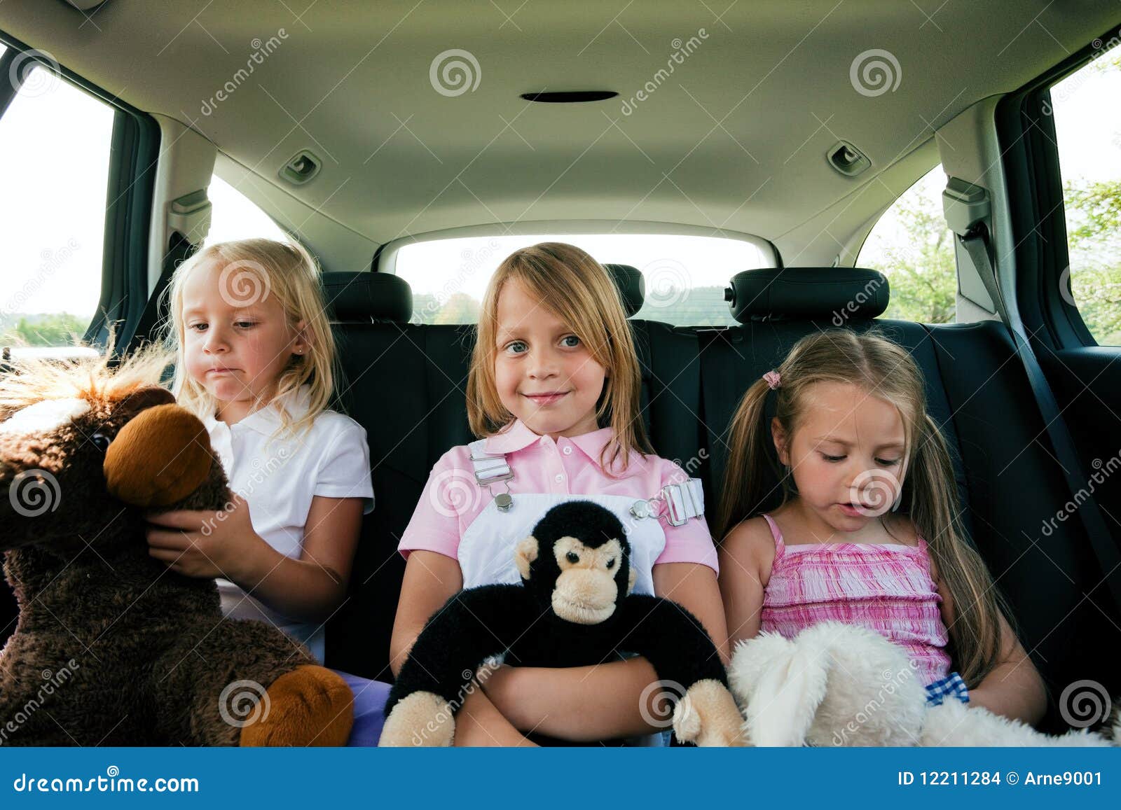 family travelling by car