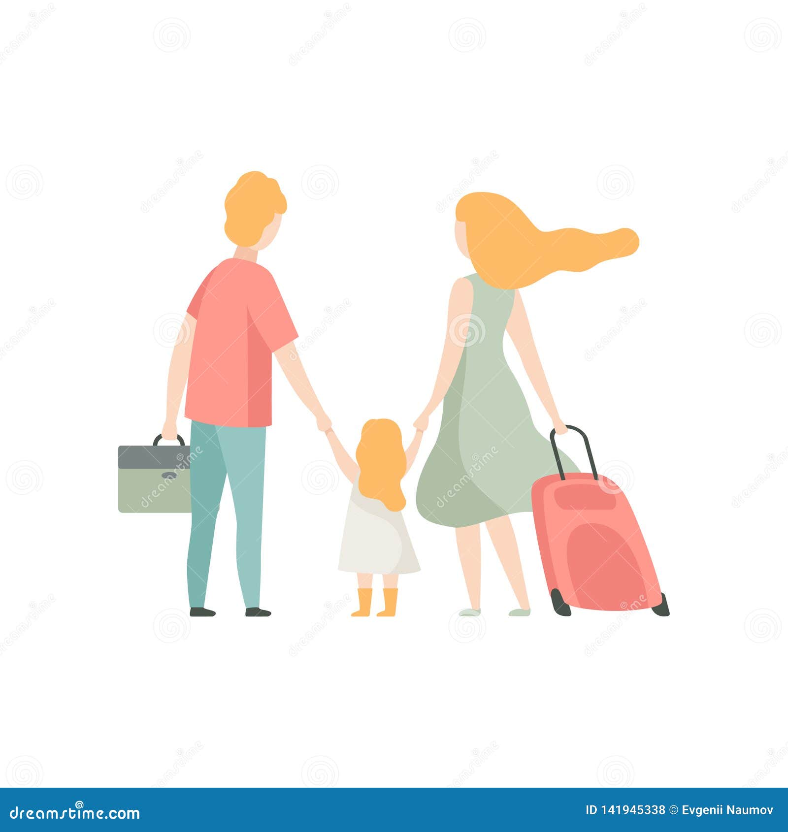 Download Family Travelling Together, Father, Mother And Daughter On ...