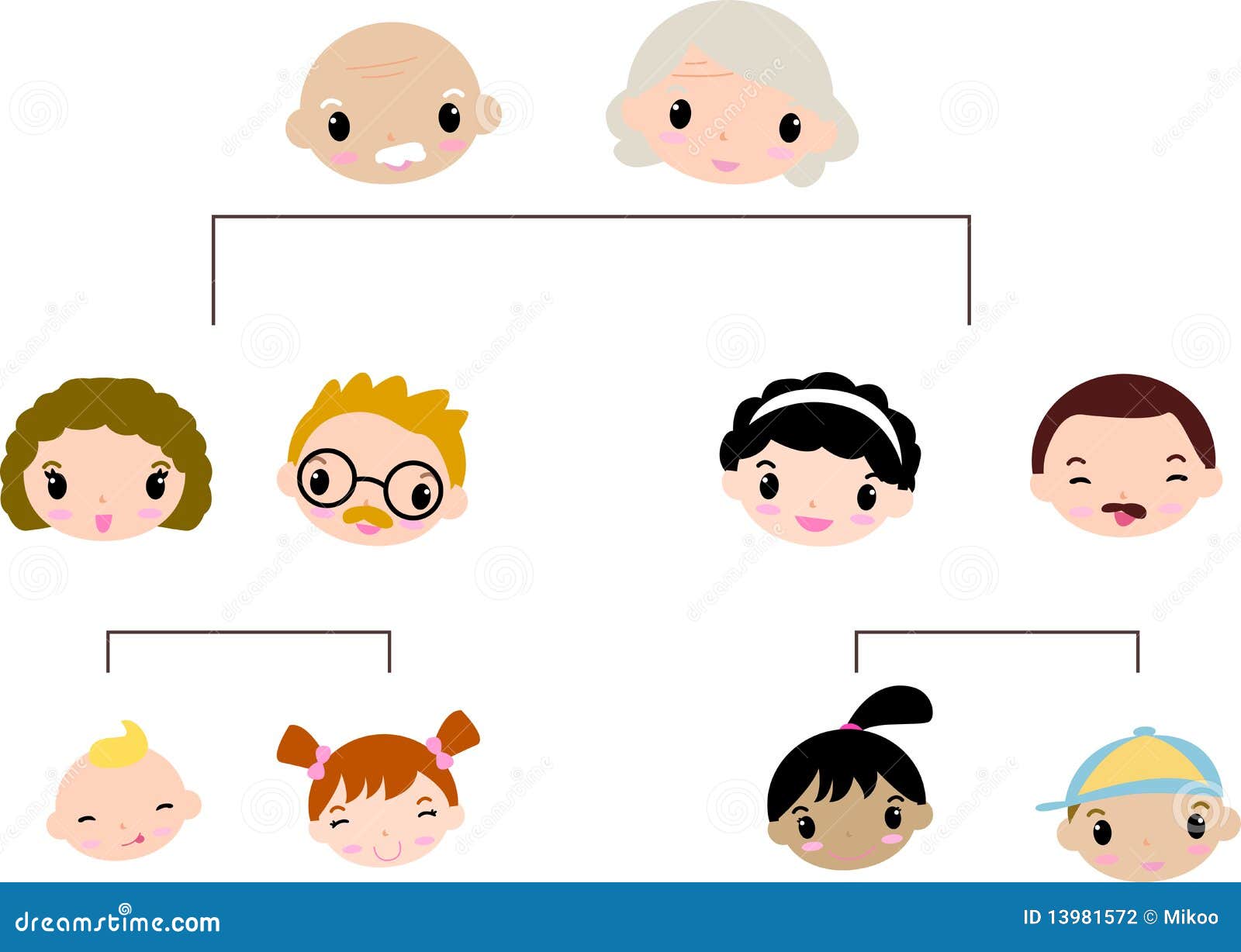 clipart members and family white black icon, Illustration relative stock tree Family vector. of