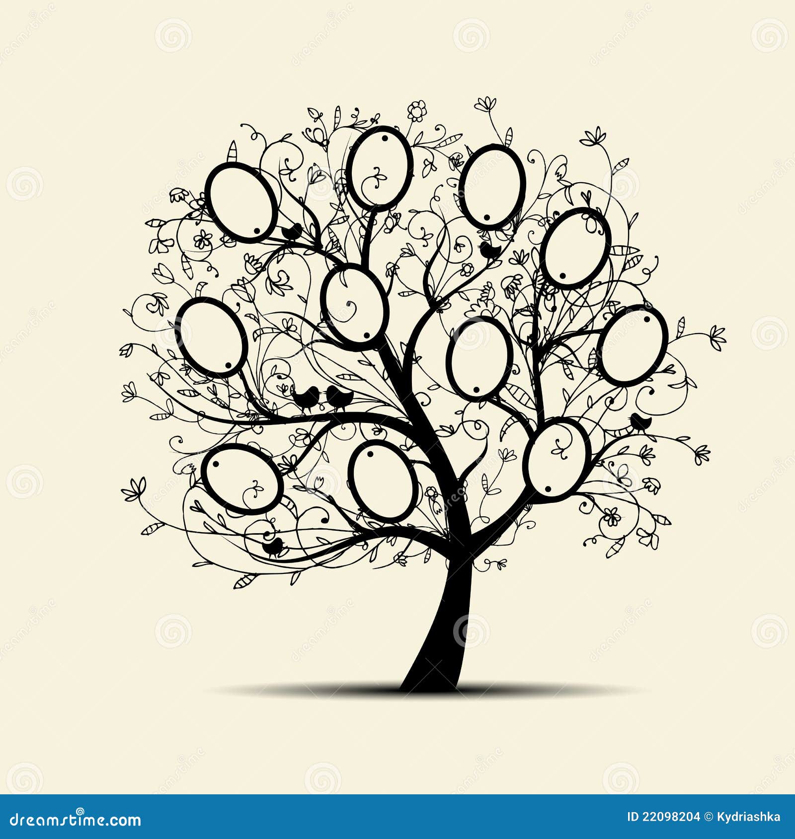 Family Tree Design, Insert Your Photos into Frames Stock Vector ...