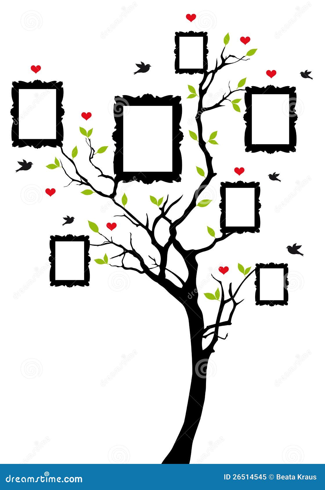 Family Tree with Frames, Vector Stock Vector - Illustration of ...