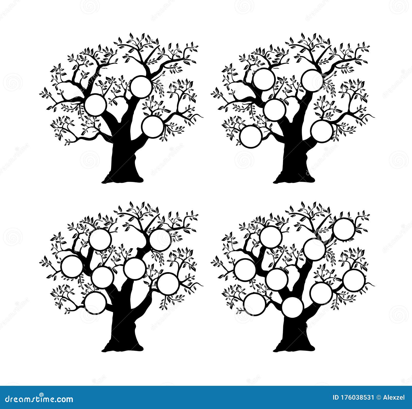 Download The Family Tree Genealogical Silhouette Stock Vector ...