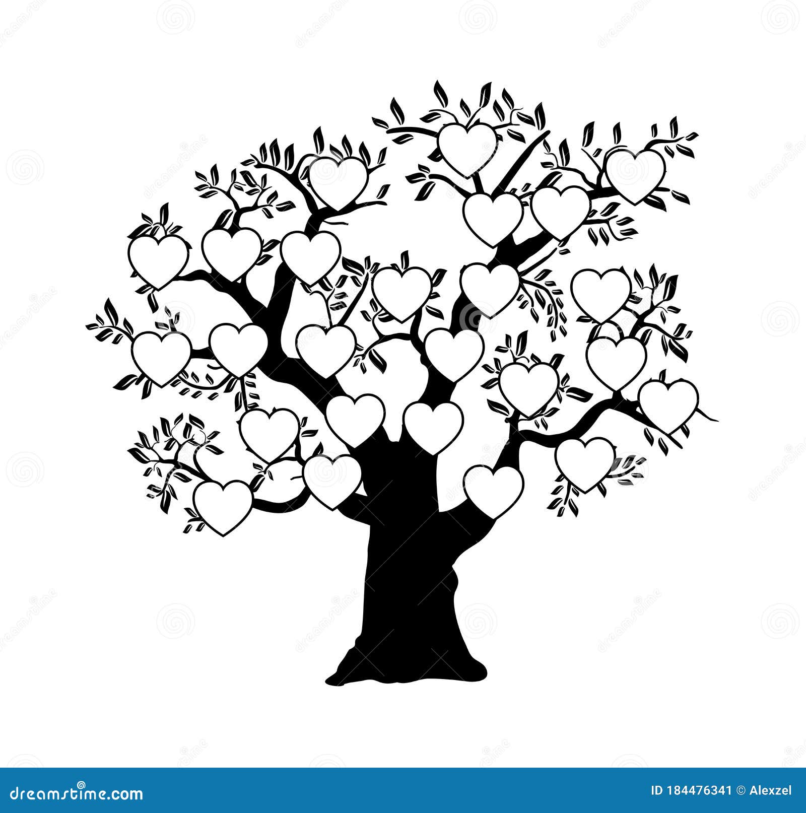The Family  Tree  Genealogical Silhouette  Stock Vector Illustration of 