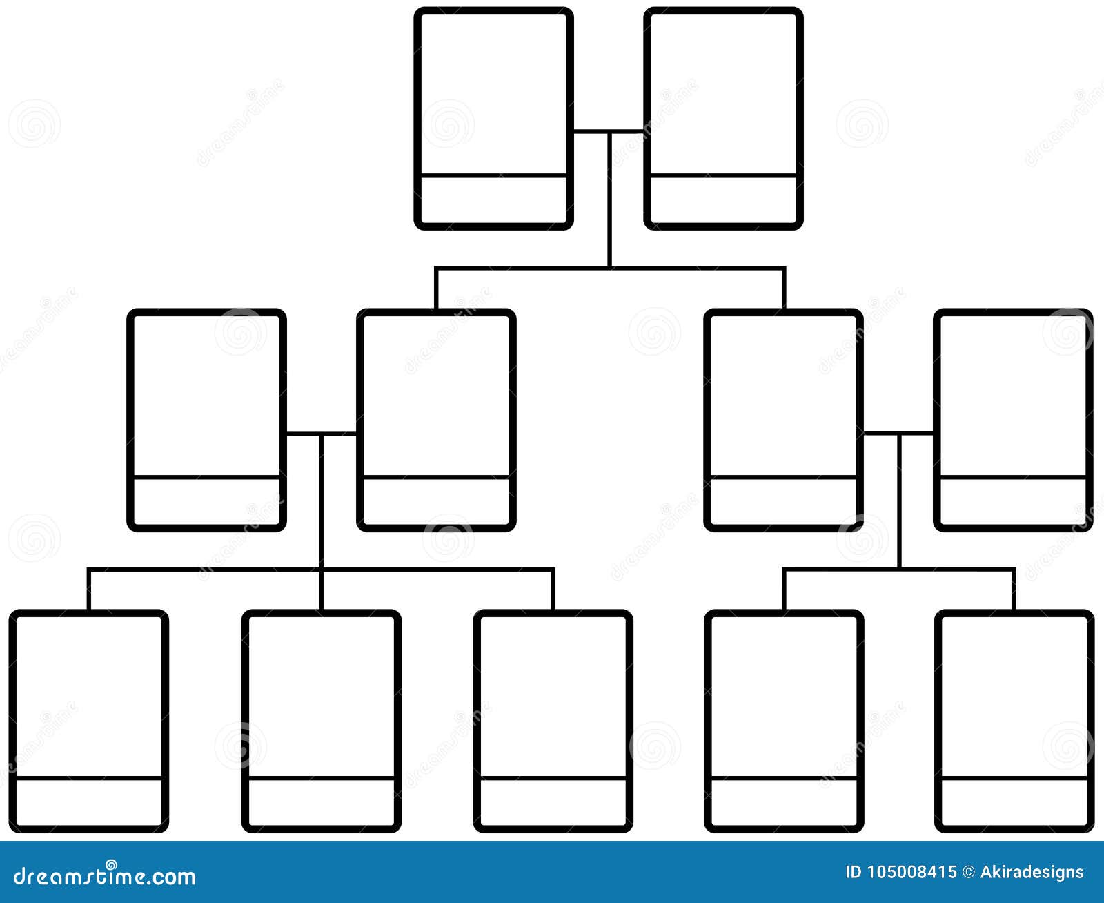Family Tree Team Structure Blank Template Stock Vector For Blank Tree Diagram Template