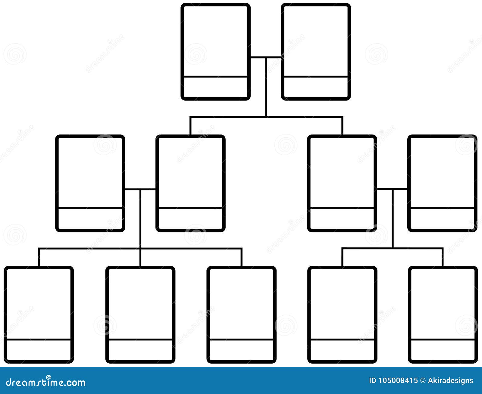 Family Tree Team Structure Blank Template Stock Vector Pertaining To Fill In The Blank Family Tree Template