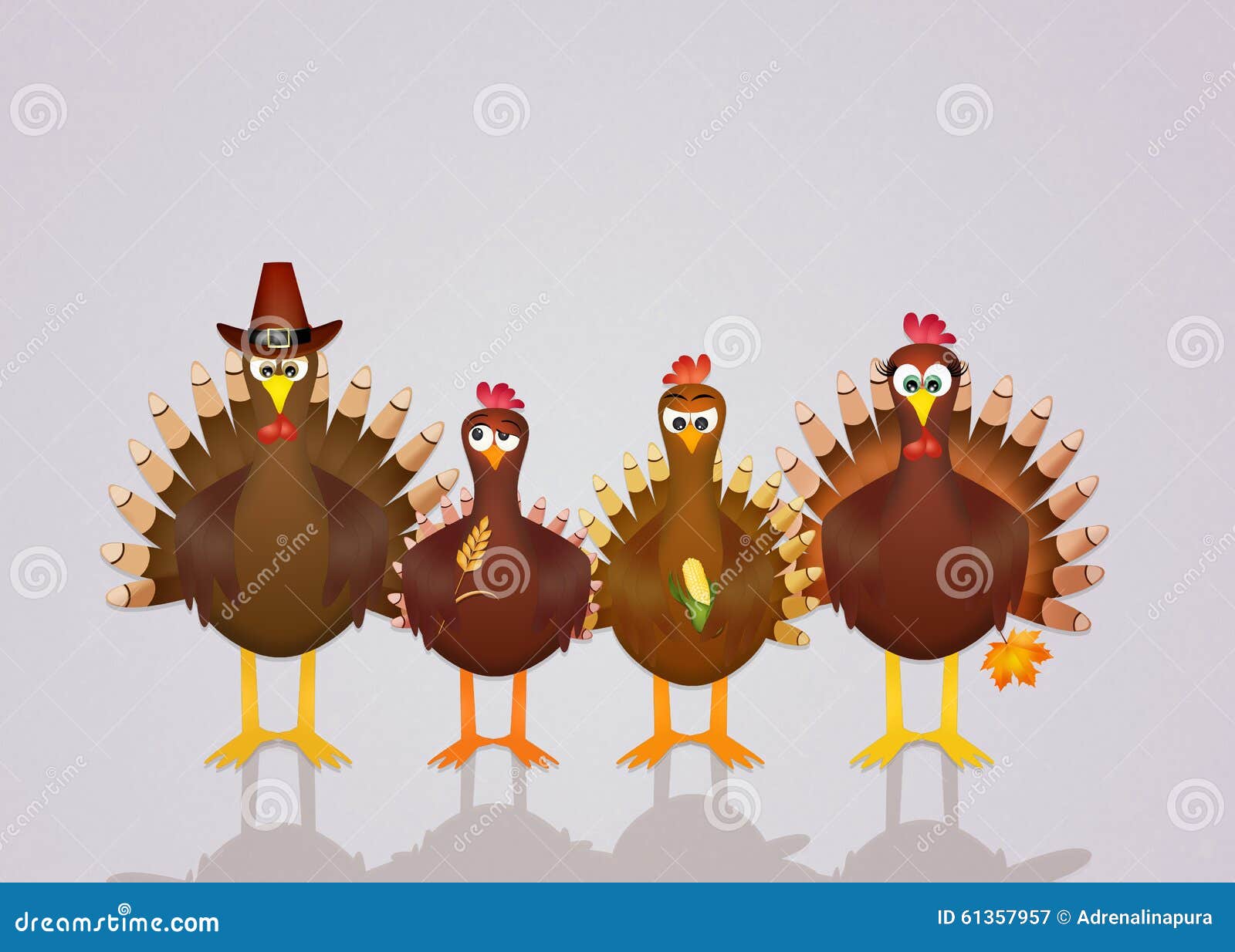 Family of turkeys stock illustration. Illustration of harvest - 61357957