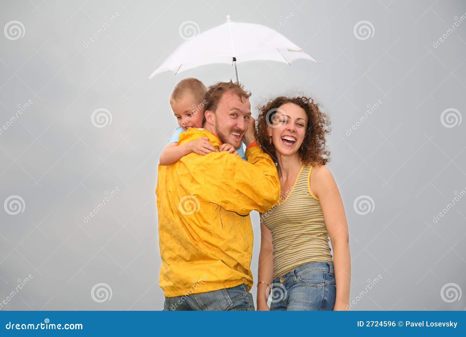 Family with the umbrella stock photo. Image of nature 2724596